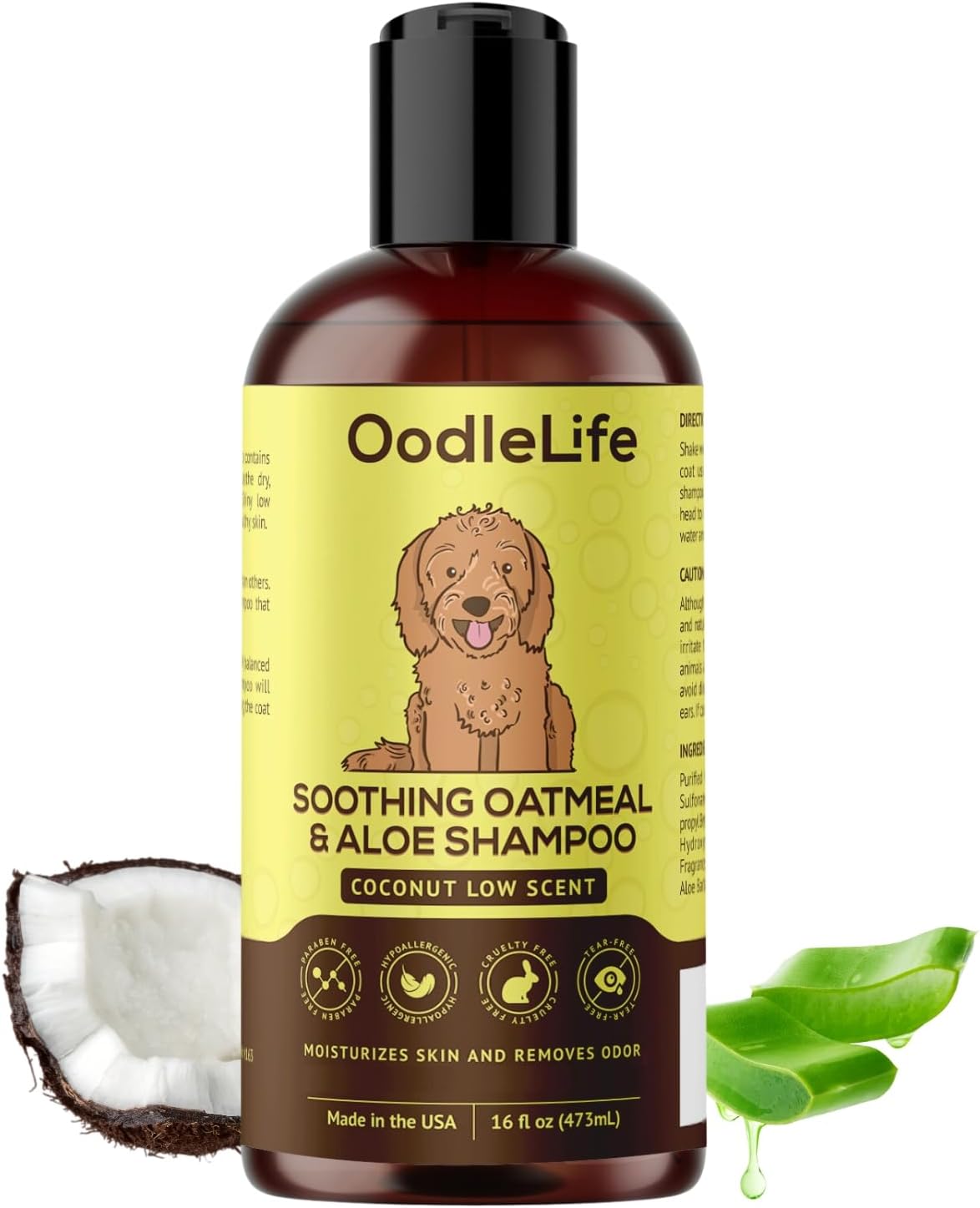 Dog Shampoo and Conditioner Aloe Oatmeal + Coconut 16 fl oz – Natural Dog Shampoo Sensitive Skin Dog Breeds, Moisturising, Dog Shampoo for Smelly Dogs, Goldendoodles Dog Shampoo and Conditioner Aloe Oatmeal + Coconut 16 fl oz – Natural Dog Shampoo Sensitive Skin Dog Breeds, Moisturising, Dog Shampoo for Smelly Dogs, Goldendoodles