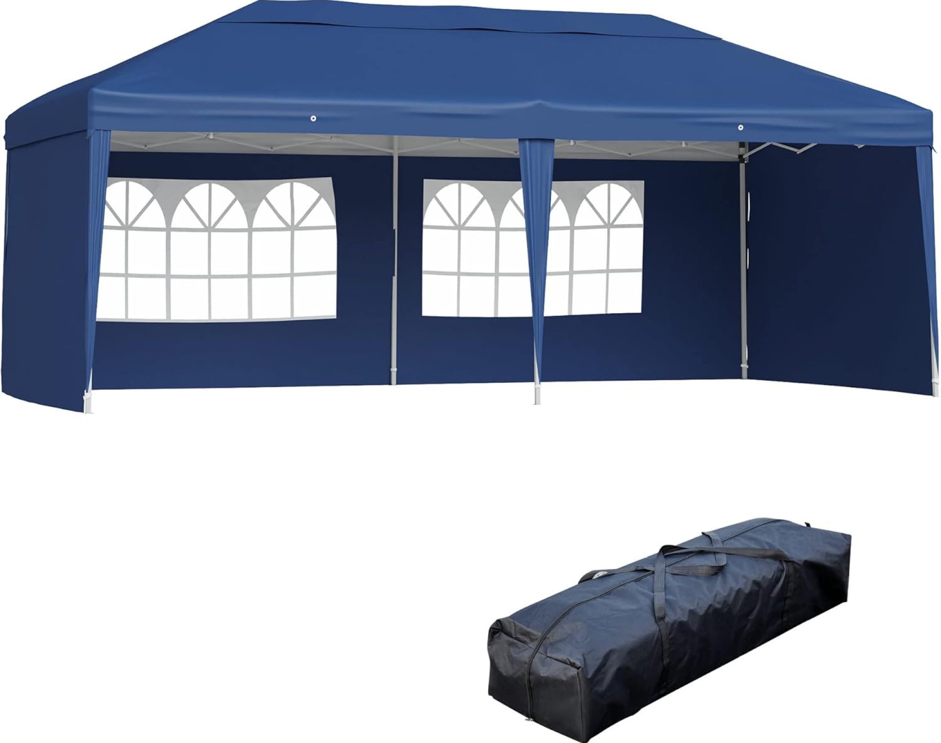 Outsunny 10′ x 20′ Pop Up Canopy Tent with 4 Sidewalls, Heavy Duty Tents for Parties, Outdoor Instant Gazebo with Carrying Bag for Garden, Patio, Blue Outsunny 10′ x 20′ Pop Up Canopy Tent with 4 Sidewalls, Heavy Duty Tents for Parties, Outdoor Instant Gazebo with Carrying Bag for Garden, Patio, Blue