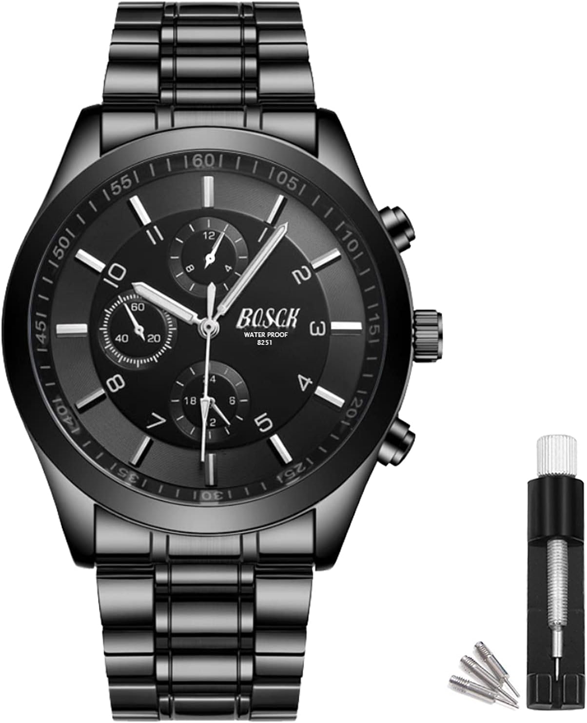 Men’s 40mm Analog Watch – Auto Date & Day Display, Stainless Steel Business Wristwatch, Easy to Read, 30M Waterproof, No Chronograph Men’s 40mm Analog Watch – Auto Date & Day Display, Stainless Steel Business Wristwatch, Easy to Read, 30M Waterproof, No Chronograph