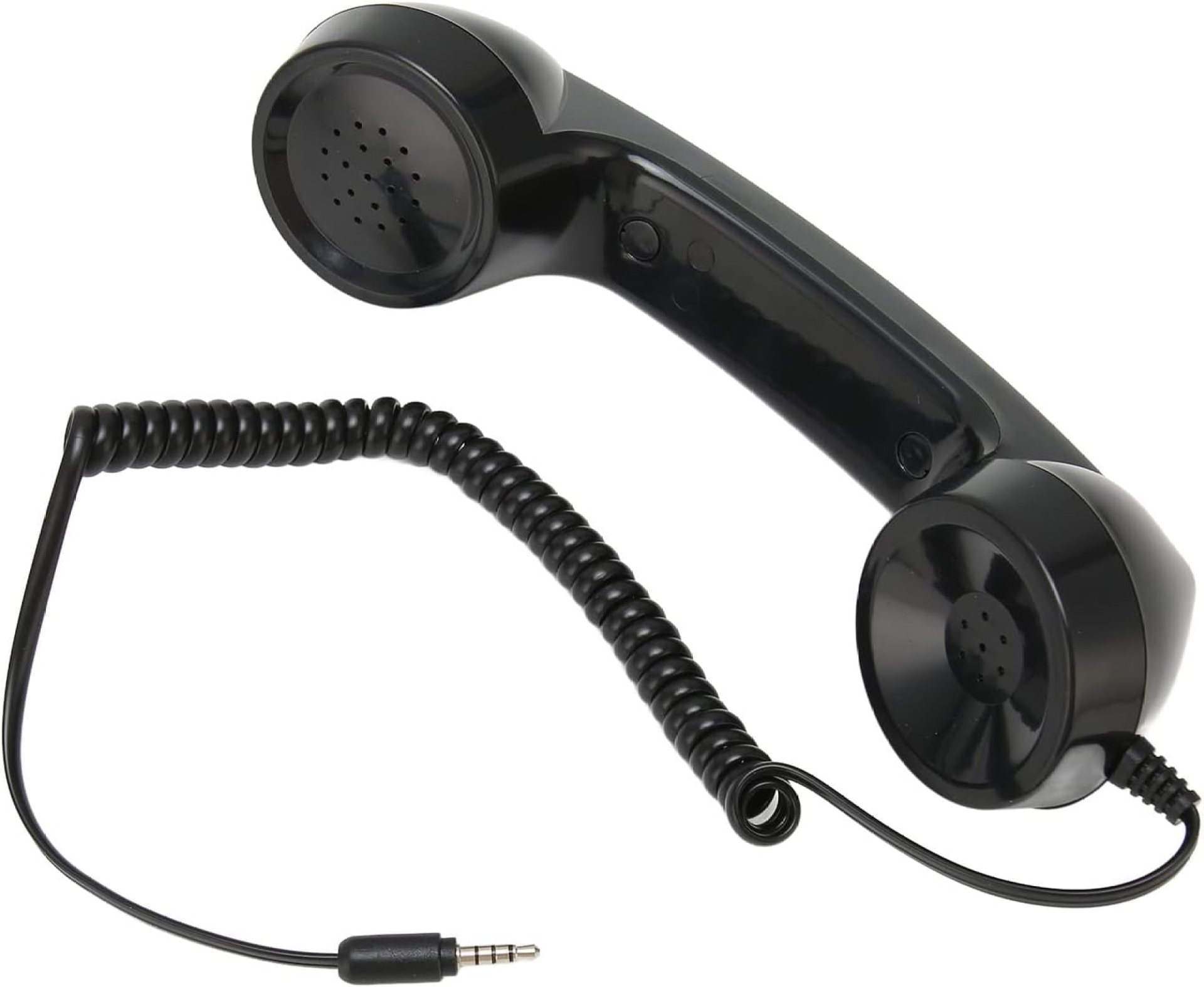 Luqeeg Retro Phone Handset, Radiation Proof Handheld Cell Phone Receiver with One Touch Answer, 3.5mm Sound Plug, Stable Performance, for Smartphones and Computers (Black) Luqeeg Retro Phone Handset, Radiation Proof Handheld Cell Phone Receiver with One Touch Answer, 3.5mm Sound Plug, Stable Performance, for Smartphones and Computers (Black)