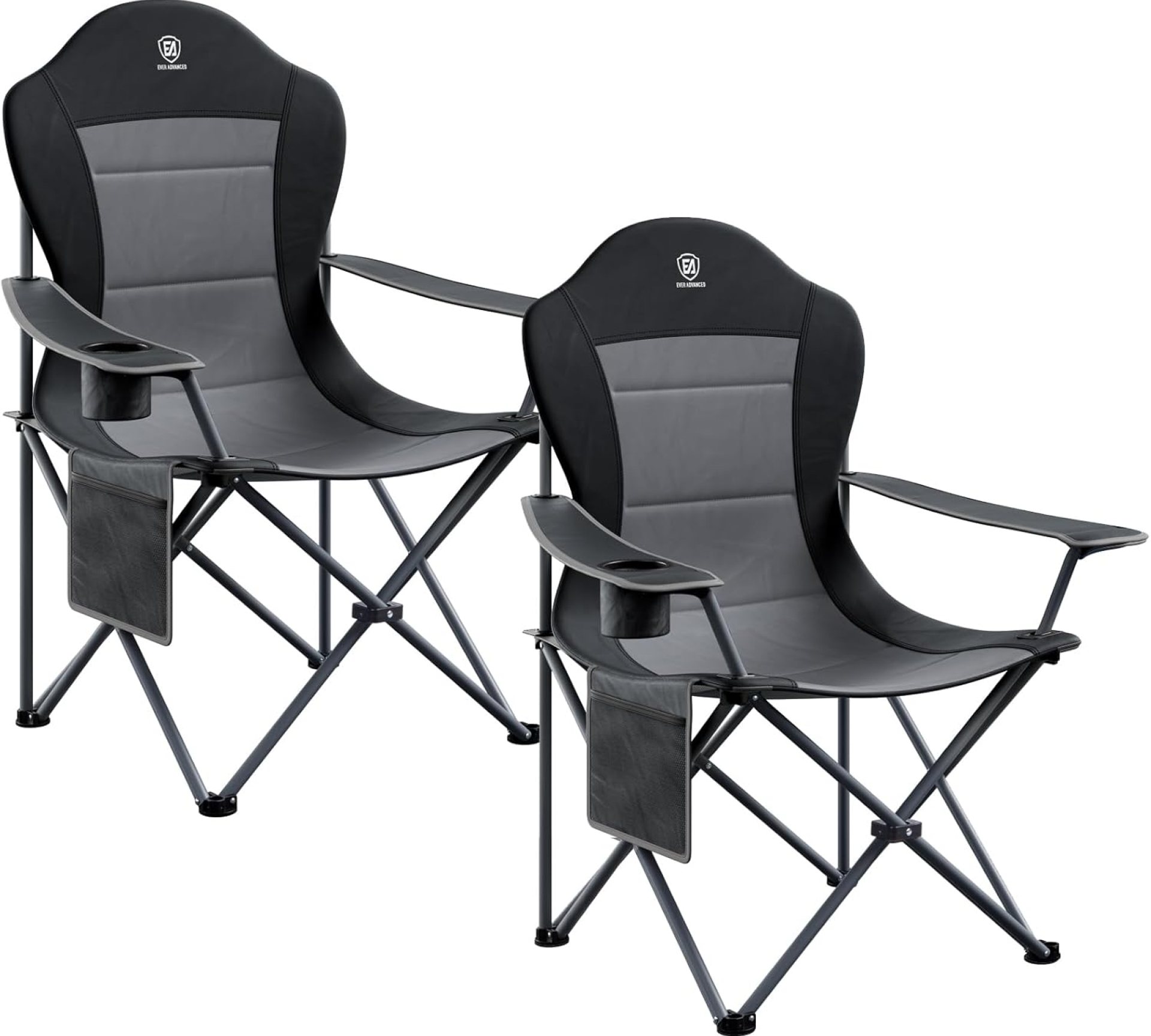 EVER ADVANCED Folding Camping Chair for Outside High Back Padded Oversized Lawn Chairs Folding Lightweight Sturdy Steel Portable Outdoor Camp Chair for Adults EVER ADVANCED Folding Camping Chair for Outside High Back Padded Oversized Lawn Chairs Folding Lightweight Sturdy Steel Portable Outdoor Camp Chair for Adults