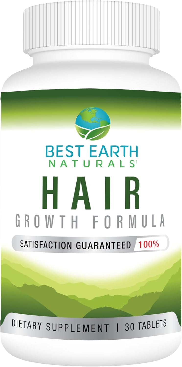 Best Earth Naturals Hair Growth Vitamin Formula to Help Support Thick Full Strong Healthy Hair – for Men & Women – 30 Count Best Earth Naturals Hair Growth Vitamin Formula to Help Support Thick Full Strong Healthy Hair – for Men & Women – 30 Count