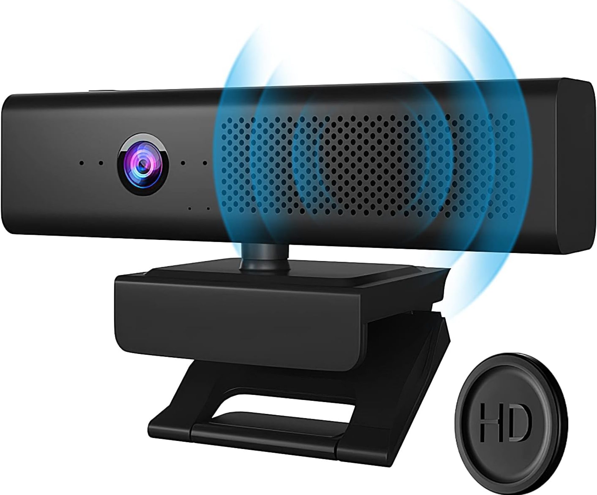 Full HD 1080P Computer Camera with 4 Built-in Omnidirectional Microphones and Speaker for Video Conference Streaming, USB External Webcam with Magnetic Privacy Cover for Desktop Monitor Laptop Full HD 1080P Computer Camera with 4 Built-in Omnidirectional Microphones and Speaker for Video Conference Streaming, USB External Webcam with Magnetic Privacy Cover for Desktop Monitor Laptop