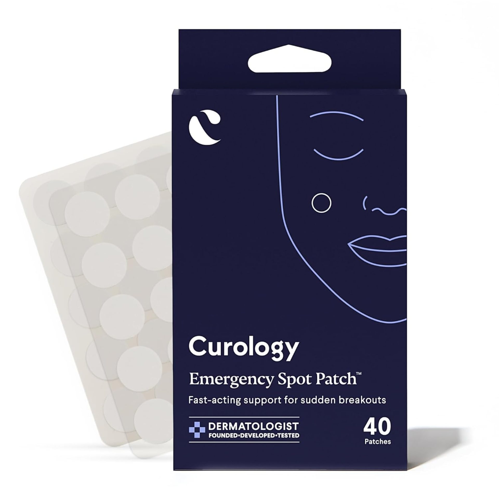 Curology Emergency Spot Pimple Patches for Face, Hydrocolloid Pimple Patches Fast-Acting Support, Spot Concealing and Oil Absorbing, 40 Count Curology Emergency Spot Pimple Patches for Face, Hydrocolloid Pimple Patches Fast-Acting Support, Spot Concealing and Oil Absorbing, 40 Count