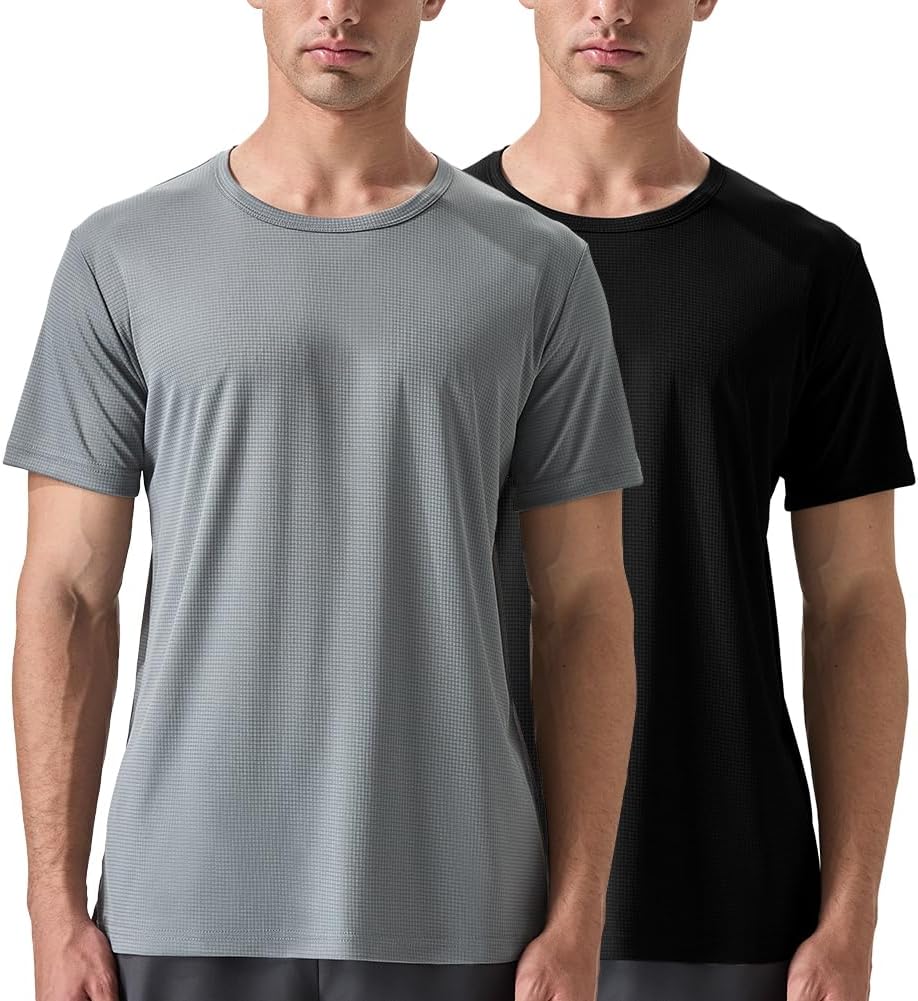 Men’s 2 Pack Lightweight Crew Neck Athletic Running Short Sleeve T-Shirts Breathable Gym Workout Tee Shirts for Men Men’s 2 Pack Lightweight Crew Neck Athletic Running Short Sleeve T-Shirts Breathable Gym Workout Tee Shirts for Men