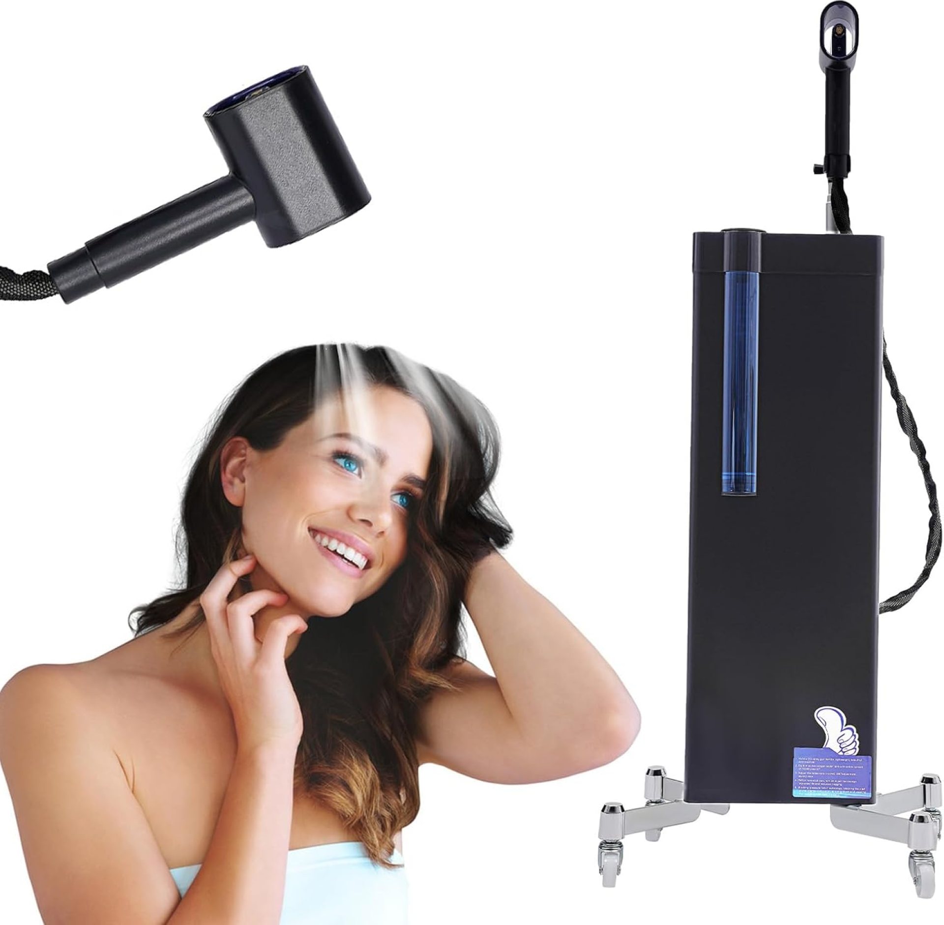 3-in-1 Nano Hair Steamer,1300W Vertical Beauty Salon Hair Dryers, Professional Hair Processor Nanoscale Spray for Hair Care Hair Repair Salon Spa Equipment (Black) 3-in-1 Nano Hair Steamer,1300W Vertical Beauty Salon Hair Dryers, Professional Hair Processor Nanoscale Spray for Hair Care Hair Repair Salon Spa Equipment (Black)