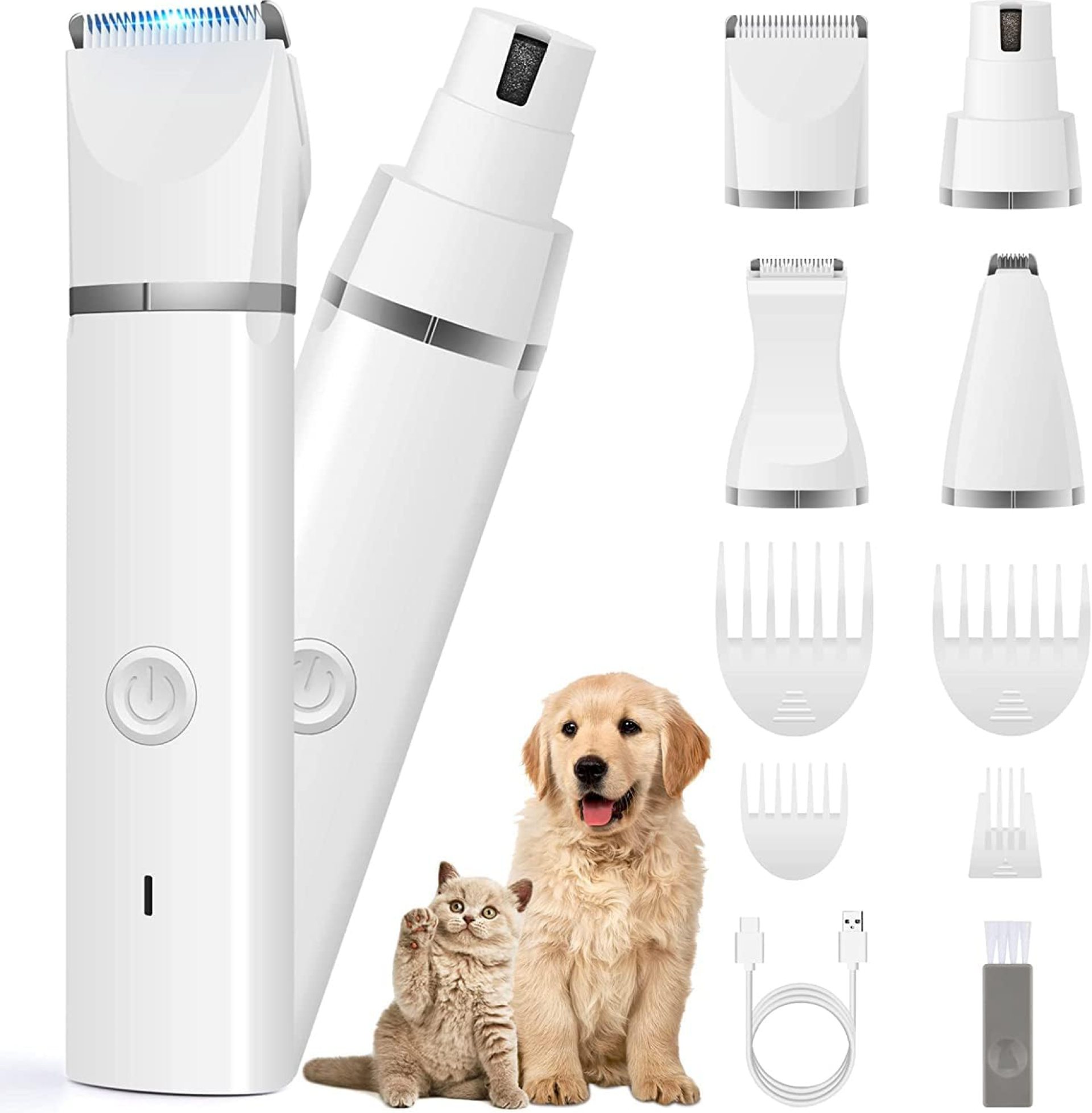 Dog Clippers Grooming Kit Hair Clipper-Low Noise Paw Trimmer- Rechargeable – Cordless Quiet Nail Grinder Shaver for Cats and Other Pets Dog Clippers Grooming Kit Hair Clipper-Low Noise Paw Trimmer- Rechargeable – Cordless Quiet Nail Grinder Shaver for Cats and Other Pets