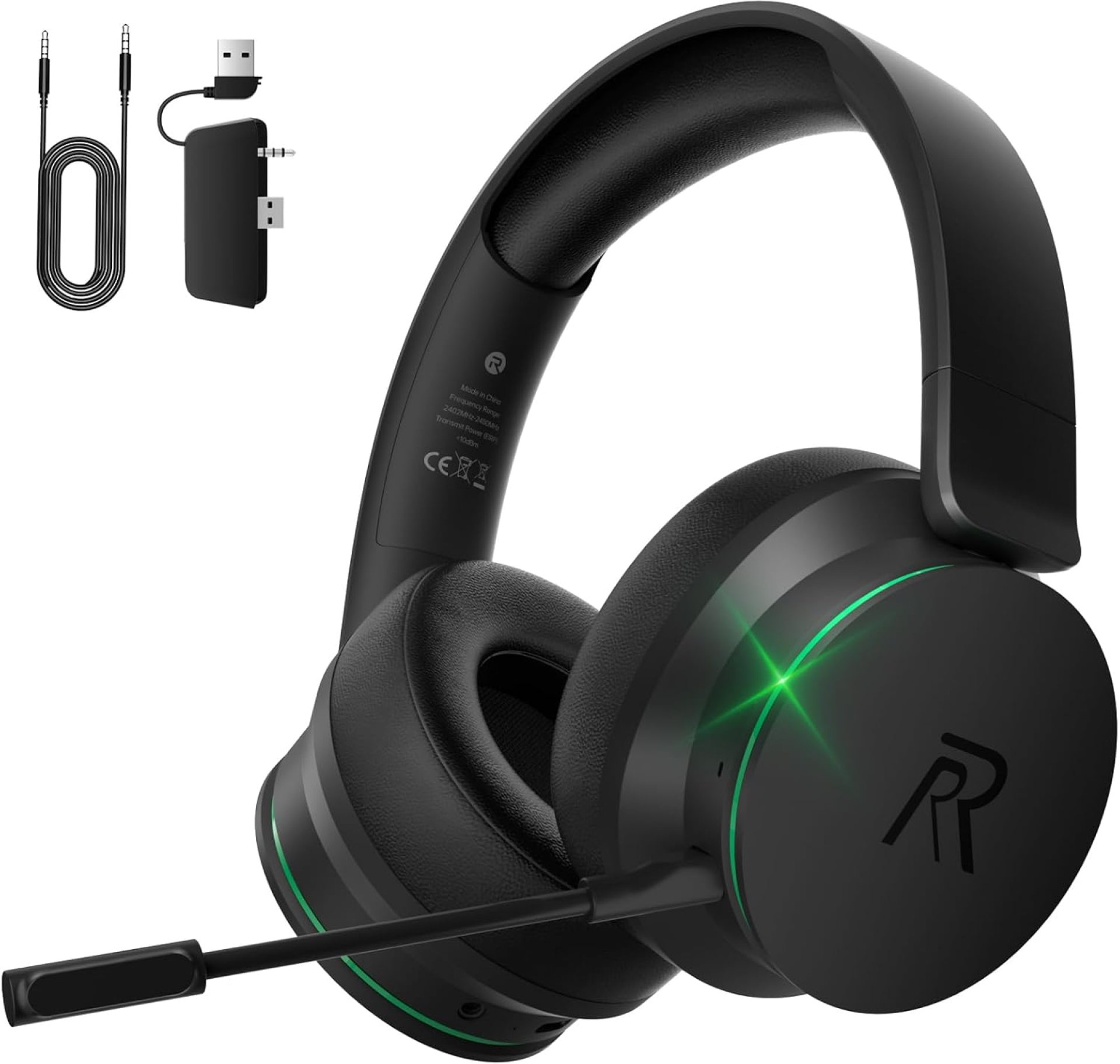 RYR Wireless Gaming Headset for Xbox Series X|S, Xbox One, PS5, PS4, Mac, Bluetooth 5.3, 3D Surround Sound, Rotatable Earmuffs, Gaming Headphones with Noise Canceling Microphones-Blackgreen RYR Wireless Gaming Headset for Xbox Series X|S, Xbox One, PS5, PS4, Mac, Bluetooth 5.3, 3D Surround Sound, Rotatable Earmuffs, Gaming Headphones with Noise Canceling Microphones-Blackgreen