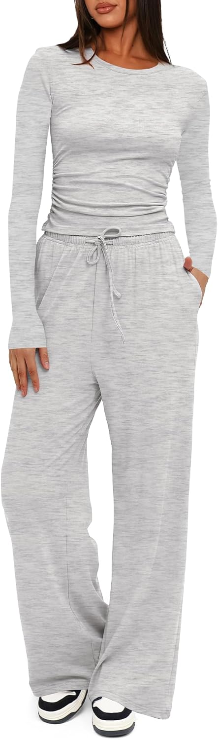 Darong Women’s 2 Piece Sets Fall Outfits Long Sleeve Wide Leg Tracksuits Casual Lounge Set Matching Sets Darong Women’s 2 Piece Sets Fall Outfits Long Sleeve Wide Leg Tracksuits Casual Lounge Set Matching Sets
