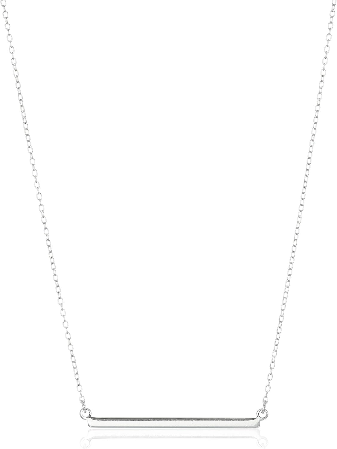 Amazon Essentials womens Sterling Silver Horizontal Bar Necklace, 18″ (previously Amazon Collection) Amazon Essentials womens Sterling Silver Horizontal Bar Necklace, 18″ (previously Amazon Collection)