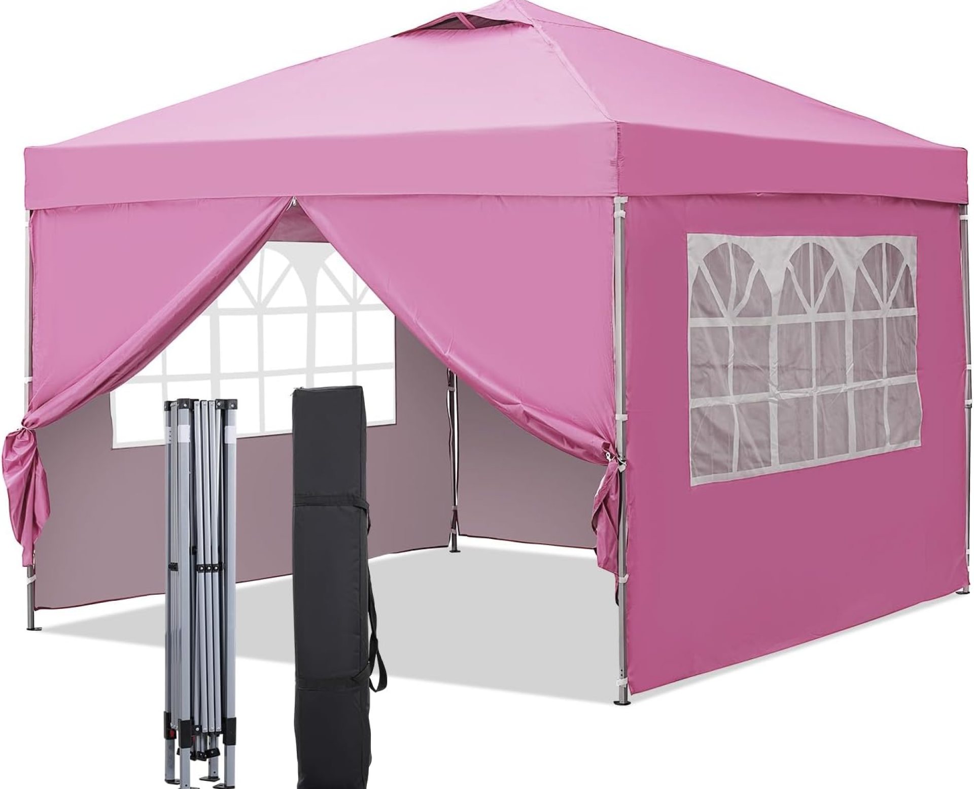 GDY 10x10ft Pop Up Canopy Tent with Sidewalls, Outdoor Canopy, Beach Tent, Easy Set up Gazebo for Events, Parties, Camping, Pink. GDY 10x10ft Pop Up Canopy Tent with Sidewalls, Outdoor Canopy, Beach Tent, Easy Set up Gazebo for Events, Parties, Camping, Pink.
