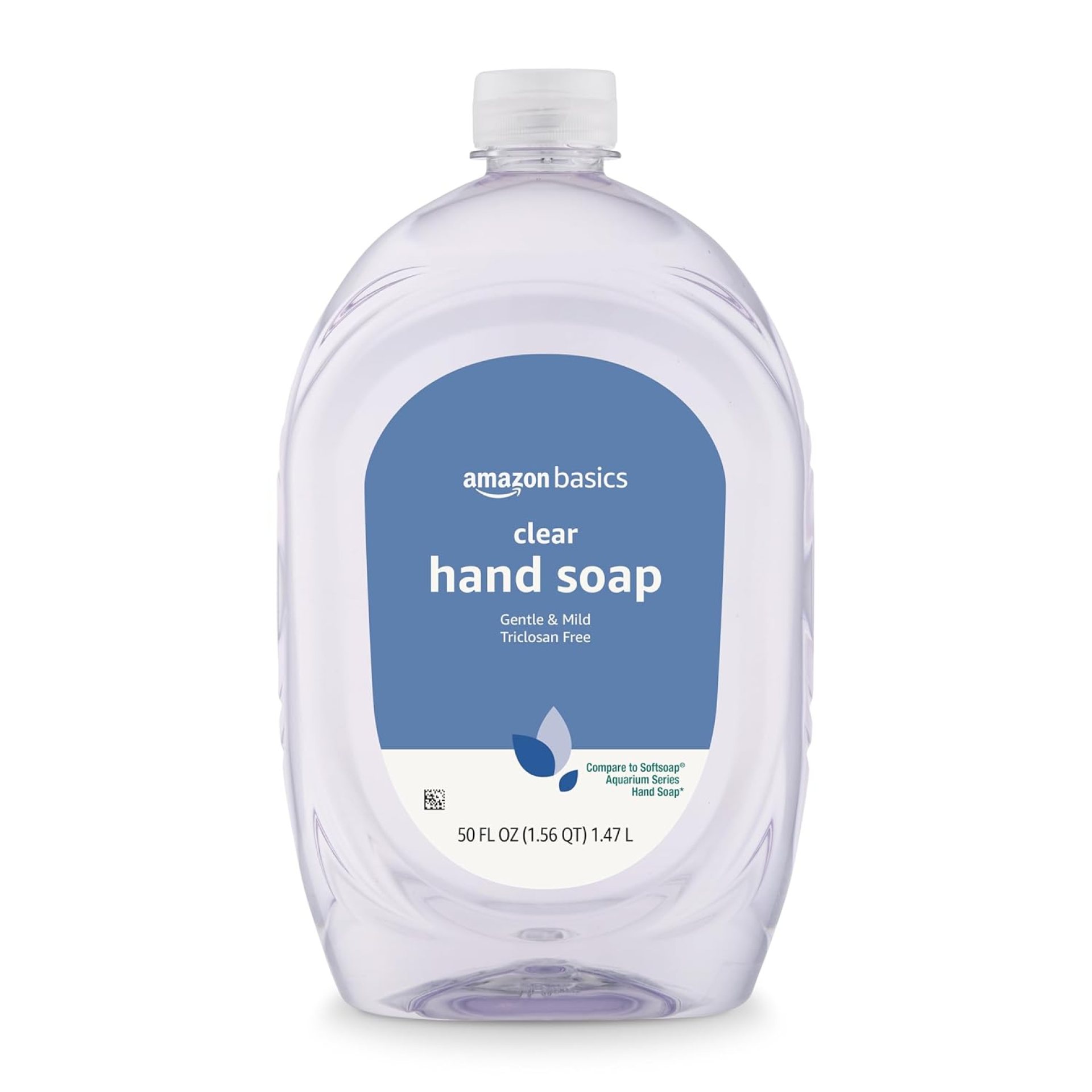 Amazon Basics Gentle & Mild Clear Liquid Hand Soap Refill, Triclosan-free, 50 Fluid Ounces, 1-Pack (Previously Solimo) Amazon Basics Gentle & Mild Clear Liquid Hand Soap Refill, Triclosan-free, 50 Fluid Ounces, 1-Pack (Previously Solimo)