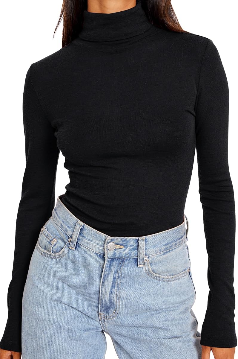 Trendy Queen Women’s Turtleneck Long Sleeve Shirts Fall Fashion Basic Thermal Underwear Tops Winter Clothes 2025 Trendy Queen Women’s Turtleneck Long Sleeve Shirts Fall Fashion Basic Thermal Underwear Tops Winter Clothes 2025