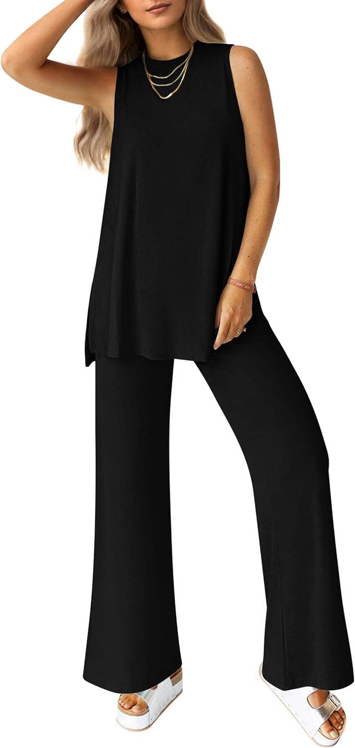 PRETTYGARDEN Women’s 2 Piece Lounge Set 2025 Summer Casual Loose Tank Top Wide Leg Pants Matching Travel Outfits Tracksuit PRETTYGARDEN Women’s 2 Piece Lounge Set 2025 Summer Casual Loose Tank Top Wide Leg Pants Matching Travel Outfits Tracksuit