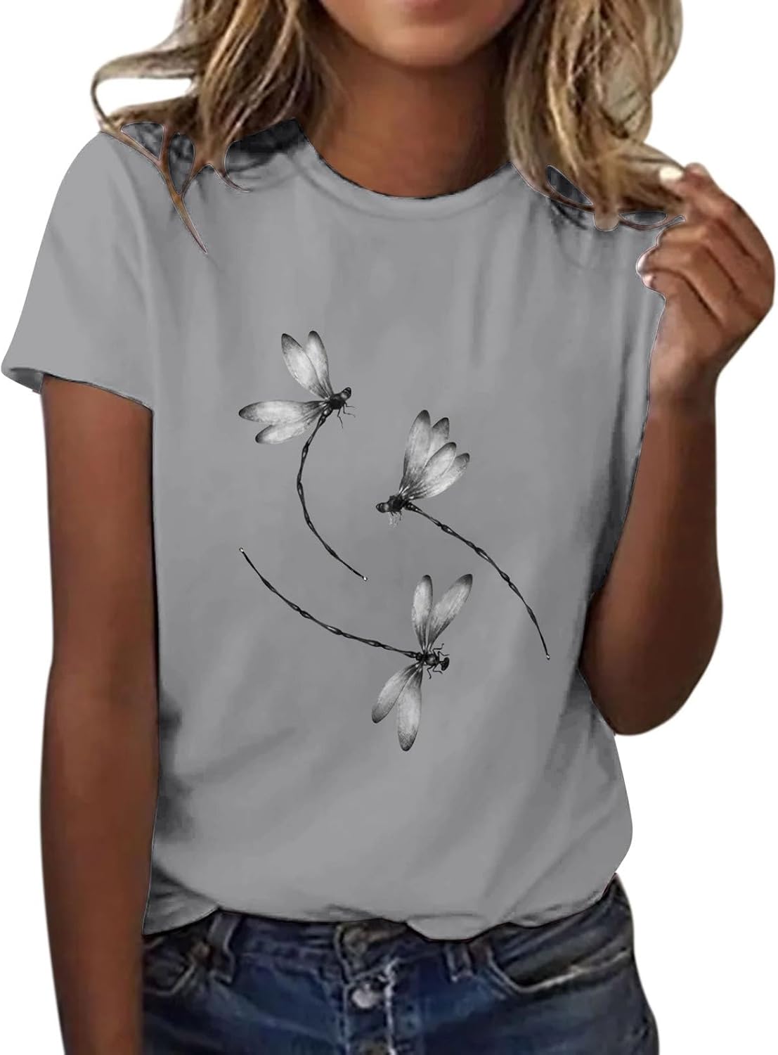 HUCHPI Summer Tops for Women Short Sleeve Crew Neck Top Casual Soft Loose Fit Shirts Comfy Lightweight Tees Blouse HUCHPI Summer Tops for Women Short Sleeve Crew Neck Top Casual Soft Loose Fit Shirts Comfy Lightweight Tees Blouse