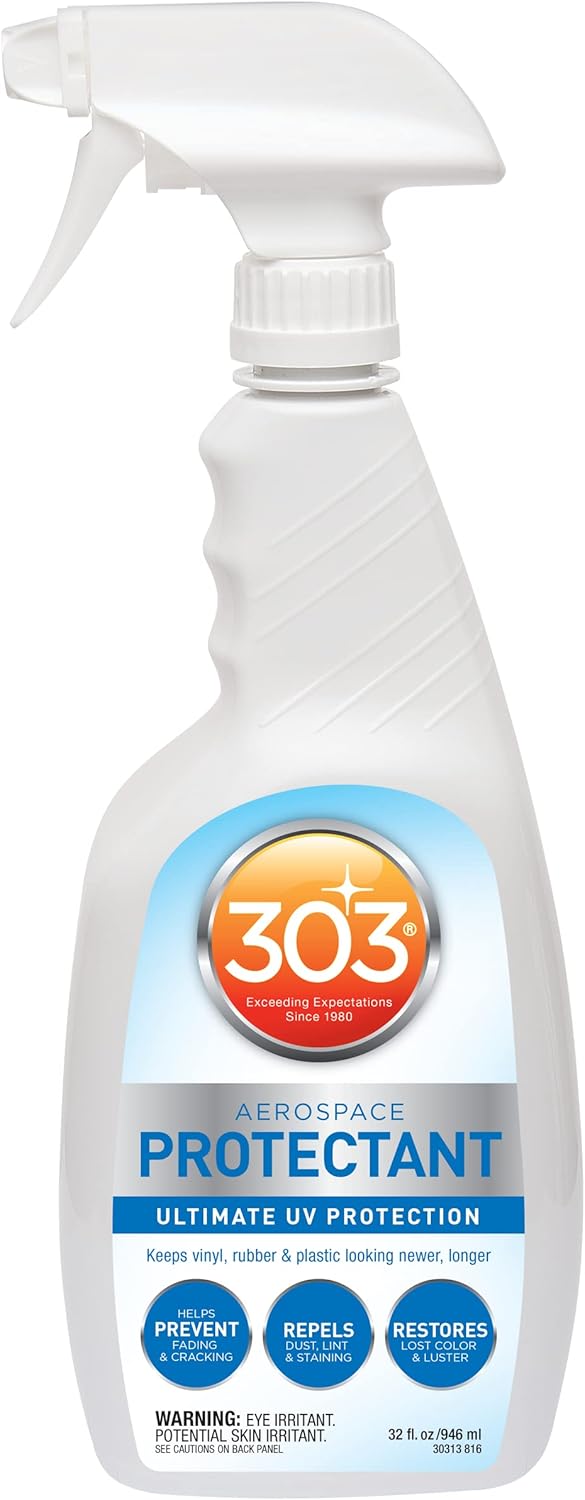 303 Products Aerospace Protectant Spray, UV Protection, Repels Dust, Dirt, & Staining, Matte Finish, Restores Like-New Appearance, Outdoor Cleaning Supplies 32 Fl. Oz. 303 Products Aerospace Protectant Spray, UV Protection, Repels Dust, Dirt, & Staining, Matte Finish, Restores Like-New Appearance, Outdoor Cleaning Supplies 32 Fl. Oz.