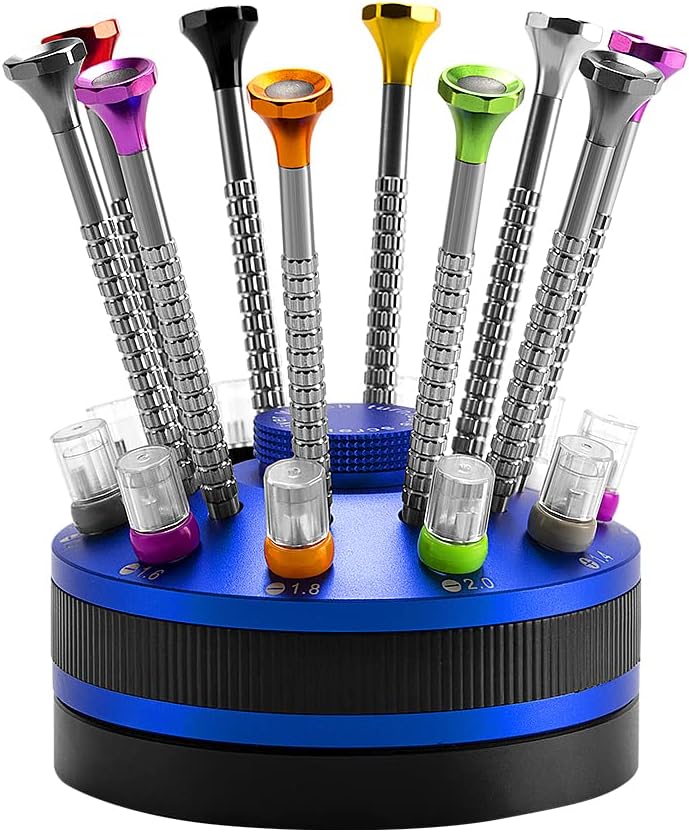 10 pcs Precision Slotted And Phillips Watch Screwdriver Set Different Sizes With 20 Extra Replace Blades Watchmaker Screwdriver Set for Watch,Jewelry,Eyeglass 10 pcs Precision Slotted And Phillips Watch Screwdriver Set Different Sizes With 20 Extra Replace Blades Watchmaker Screwdriver Set for Watch,Jewelry,Eyeglass