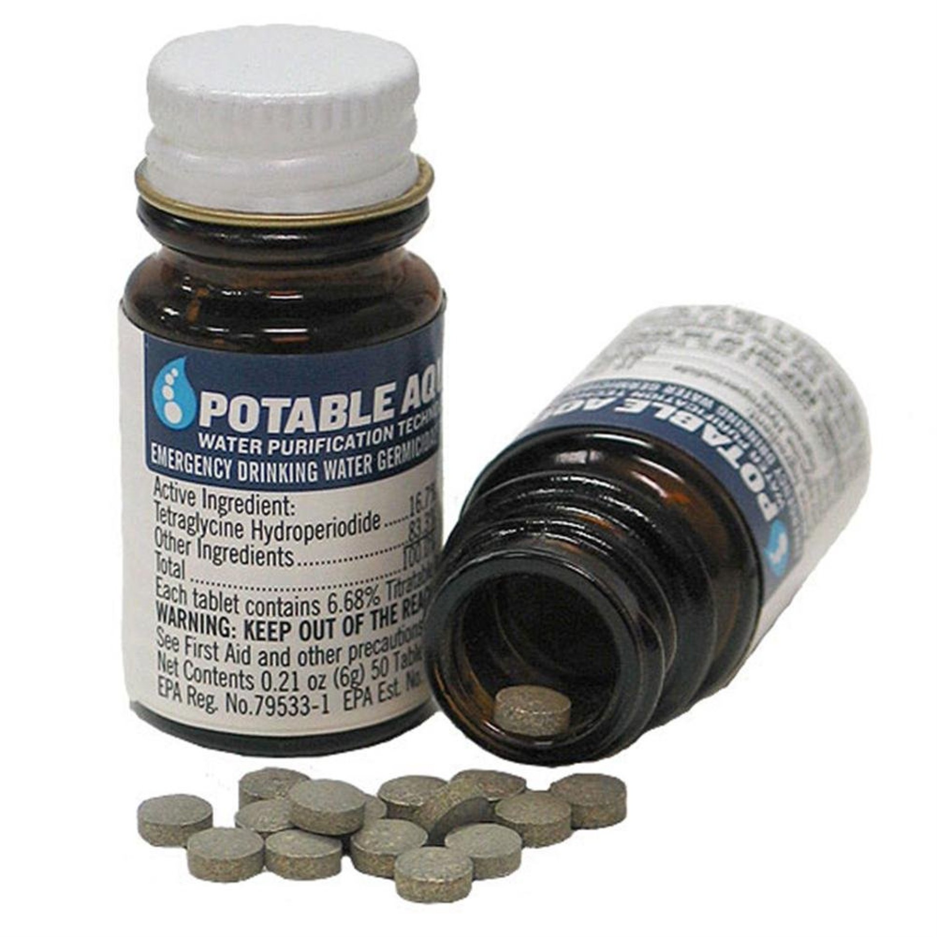 Potable Aqua Water Purification Tablets with PA Plus, Portable and Effective Solution for Camping, Hiking, Emergencies, Natural Disasters and International Travel, Two 50ct Bottles Potable Aqua Water Purification Tablets with PA Plus, Portable and Effective Solution for Camping, Hiking, Emergencies, Natural Disasters and International Travel, Two 50ct Bottles