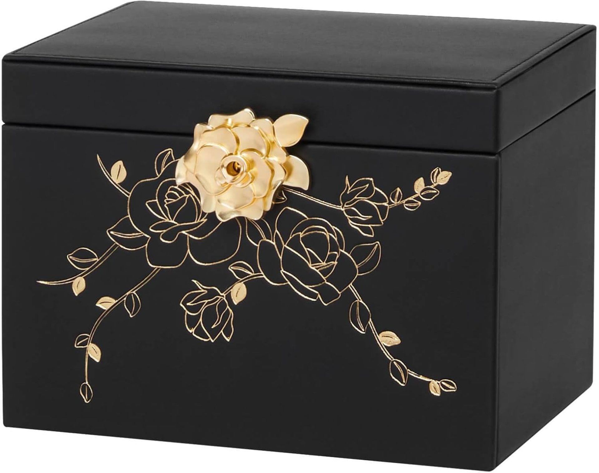 Jewelry Box with Lock for Girls: Jewelry Organizer for Dresser – 3-Drawer Earrings Storage Girls Women Gift (Black) Jewelry Box with Lock for Girls: Jewelry Organizer for Dresser – 3-Drawer Earrings Storage Girls Women Gift (Black)