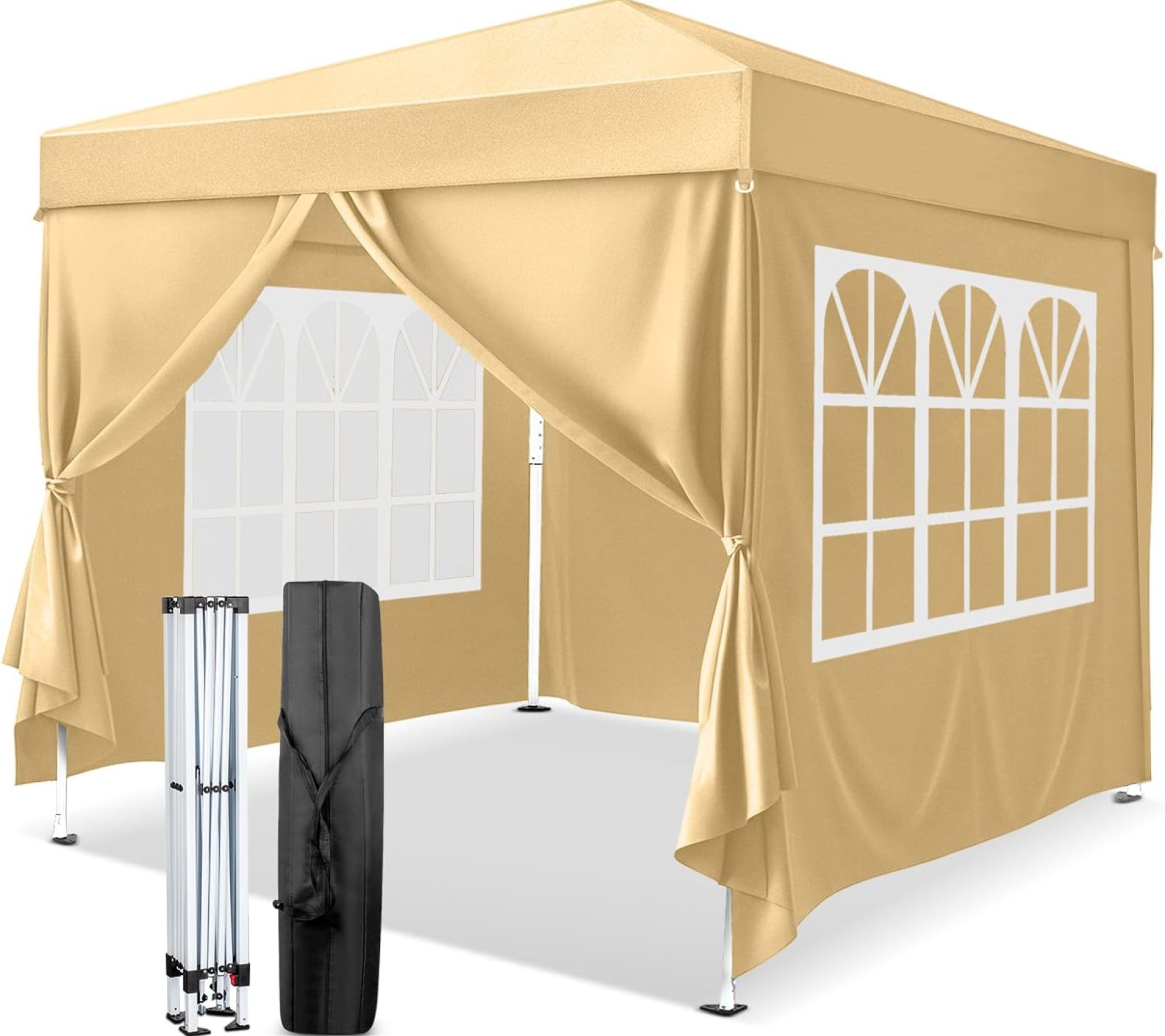 VINGLI 10×10 Pop Up Canopy Tent with Sidewalls, Outdoor Gazebo Canopy Tent, Patio Event Tents Outdoor Commercial Canopy for Parties (Yellow) VINGLI 10×10 Pop Up Canopy Tent with Sidewalls, Outdoor Gazebo Canopy Tent, Patio Event Tents Outdoor Commercial Canopy for Parties (Yellow)