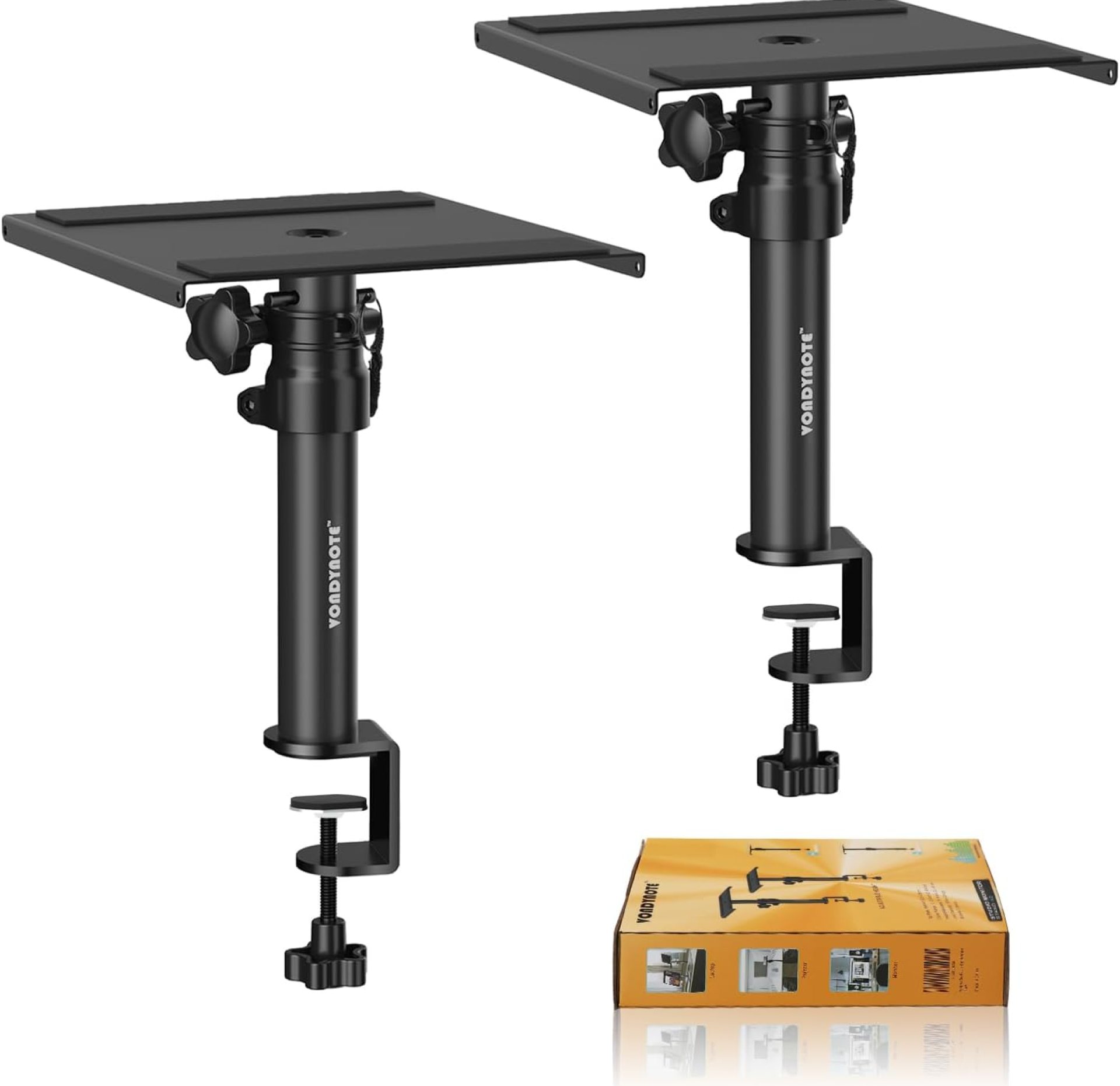 Set of 2 Desktop Clamp Speaker Stands Short Studio Monitor Stands Height Adjustable Set of 2 Desktop Clamp Speaker Stands Short Studio Monitor Stands Height Adjustable