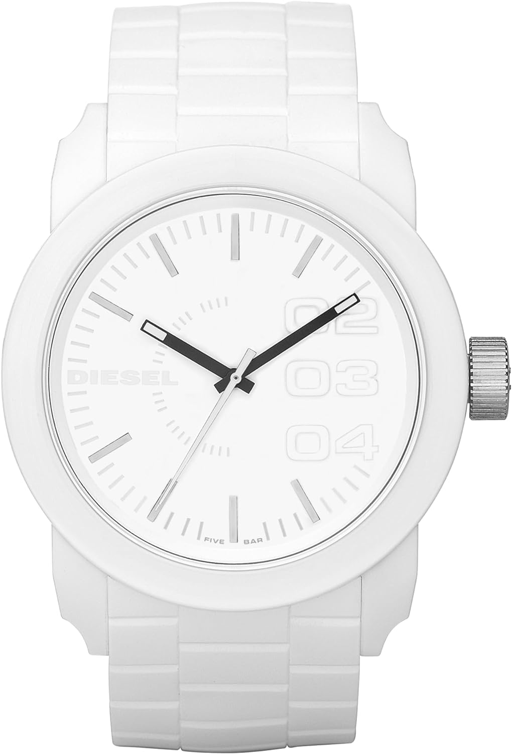 Diesel Double Down Silicone Three-Hand Analog Men’s Watch, Color: White (Model: DZ1436) Diesel Double Down Silicone Three-Hand Analog Men’s Watch, Color: White (Model: DZ1436)