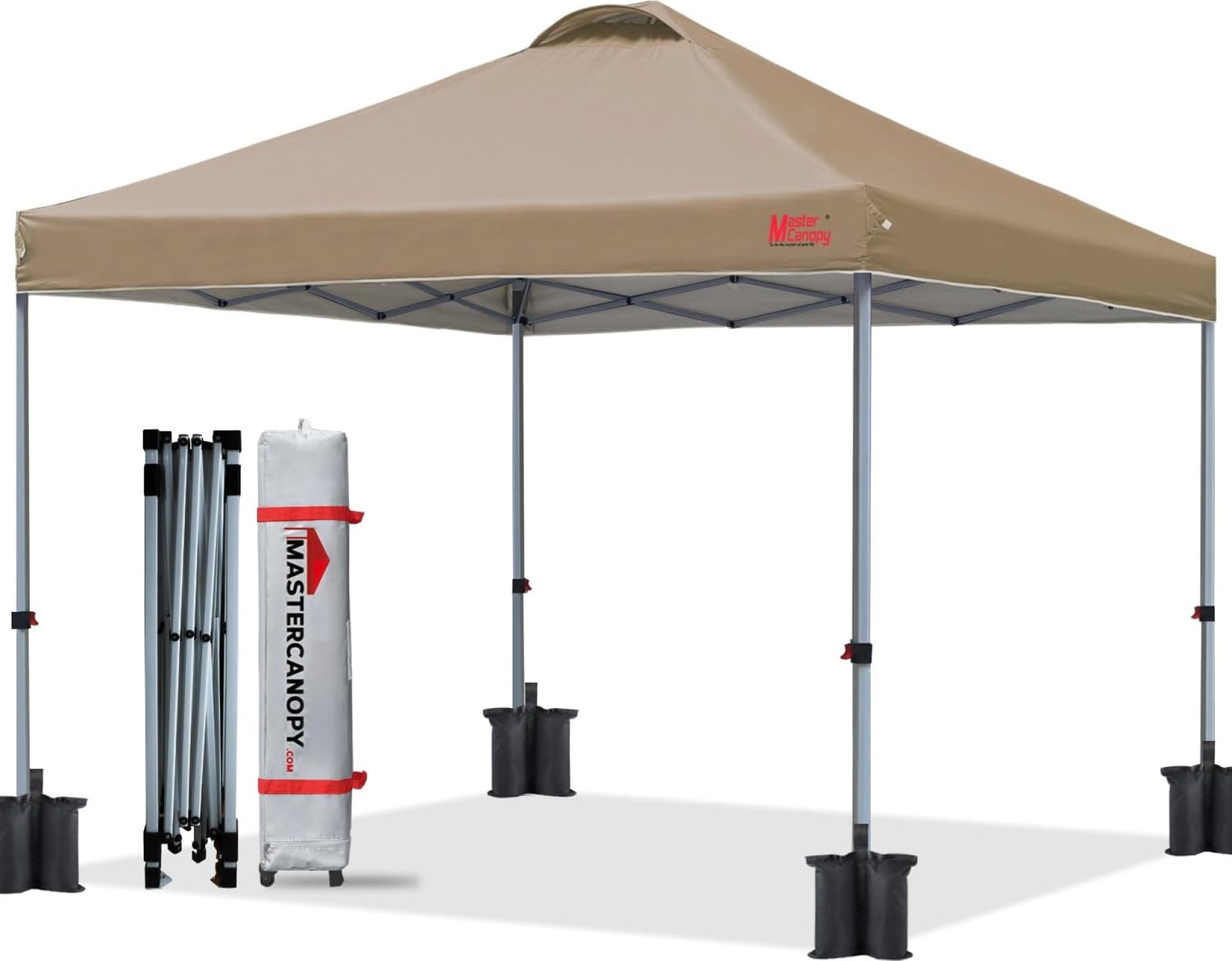 MASTERCANOPY Durable Pop-up Canopy Tent with Roller Bag (10×10, Khaki) MASTERCANOPY Durable Pop-up Canopy Tent with Roller Bag (10×10, Khaki)