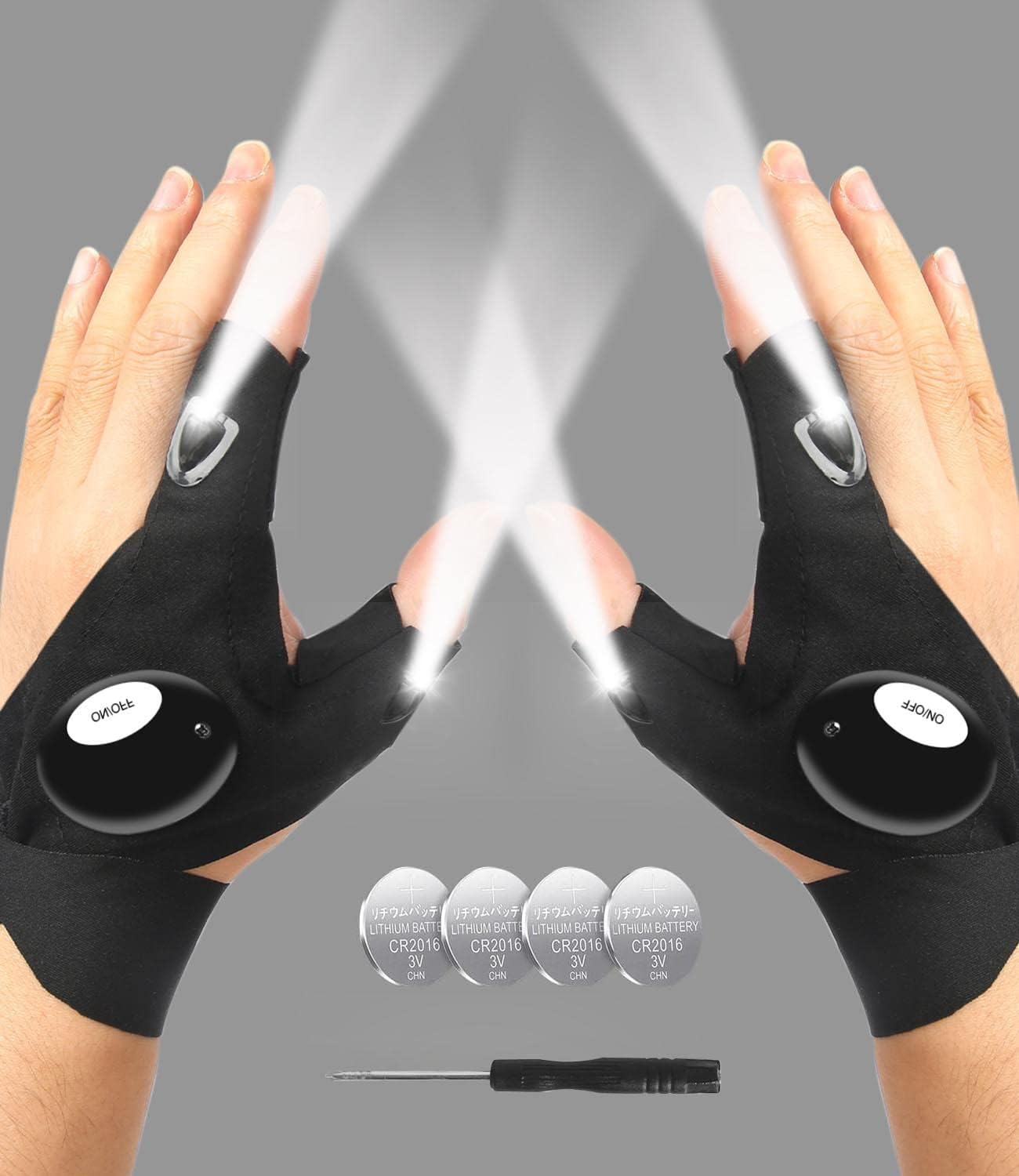 LED Flashlight Gloves, Gifts for Men Him Boyfriend Husband, Cool Gadget Finger Lights Waterproof for Camping Fishing Repairing, Fathers Day Christmas Birthday Gift LED Flashlight Gloves, Gifts for Men Him Boyfriend Husband, Cool Gadget Finger Lights Waterproof for Camping Fishing Repairing, Fathers Day Christmas Birthday Gift