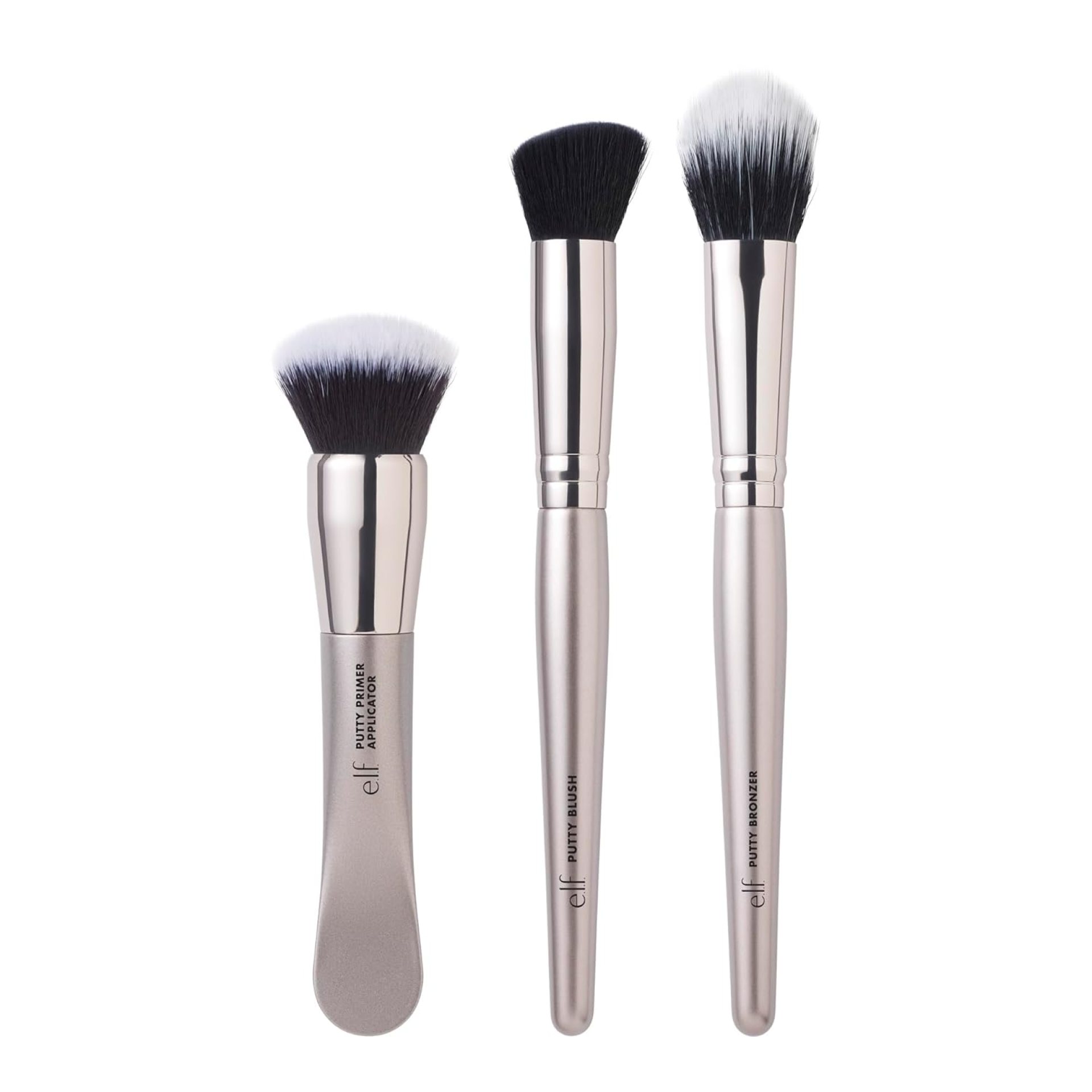 e.l.f. Putty Tools Trio, Set Of 3 Face Makeup Brushes For Putty Products, Helps You Easily Blend Putty Primer, Blush & Bronzer, Vegan & Cruelty-Free e.l.f. Putty Tools Trio, Set Of 3 Face Makeup Brushes For Putty Products, Helps You Easily Blend Putty Primer, Blush & Bronzer, Vegan & Cruelty-Free