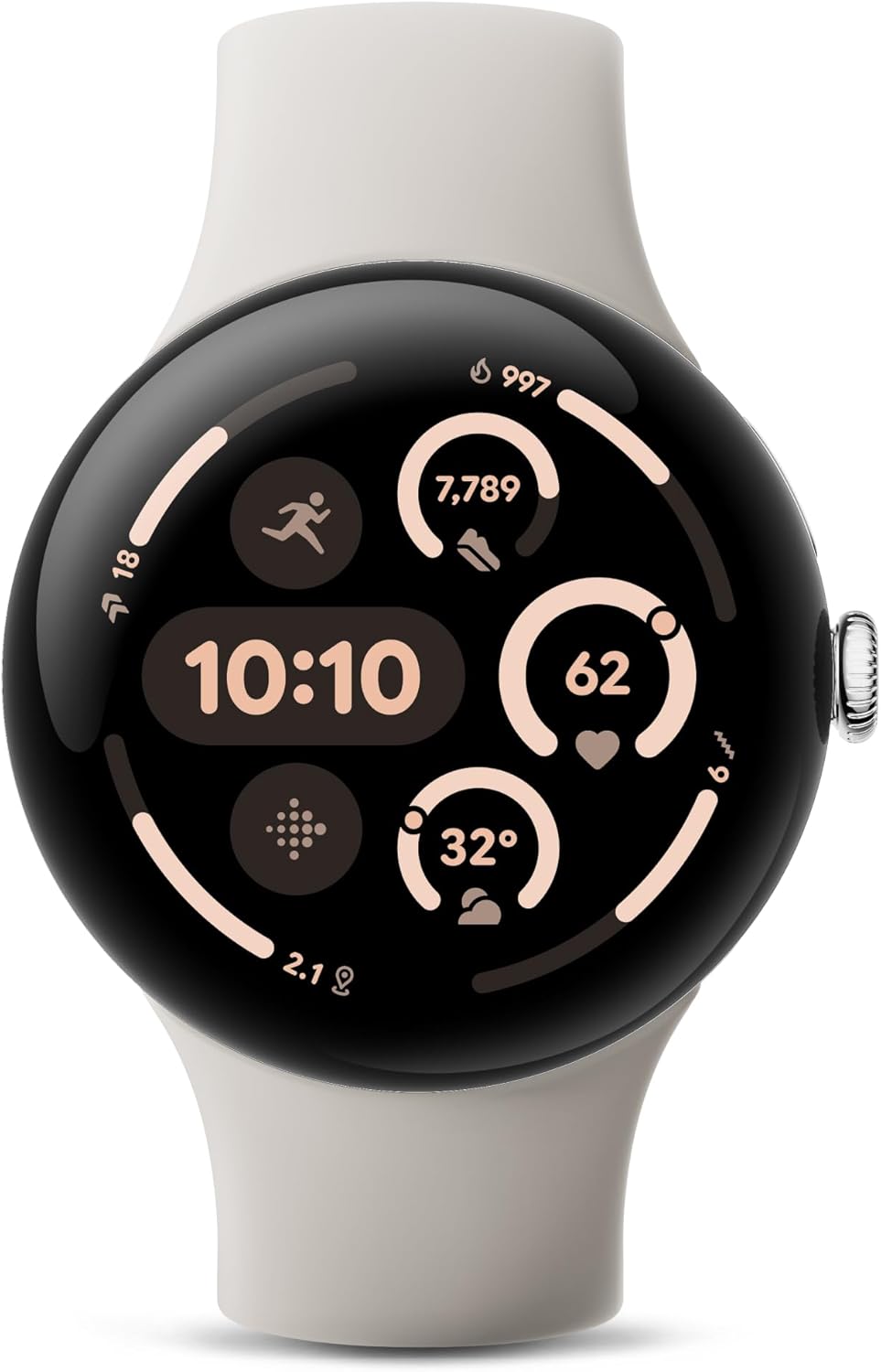 Google Pixel Watch 3 (45mm) Latest Model – Android Smartwatch, Heart Rate Tracking, Fitbit Advanced Running, Fitness Insights, 24-Hour Battery – Polished Silver Aluminum Case – Porcelain Band – Wi-Fi Google Pixel Watch 3 (45mm) Latest Model – Android Smartwatch, Heart Rate Tracking, Fitbit Advanced Running, Fitness Insights, 24-Hour Battery – Polished Silver Aluminum Case – Porcelain Band – Wi-Fi