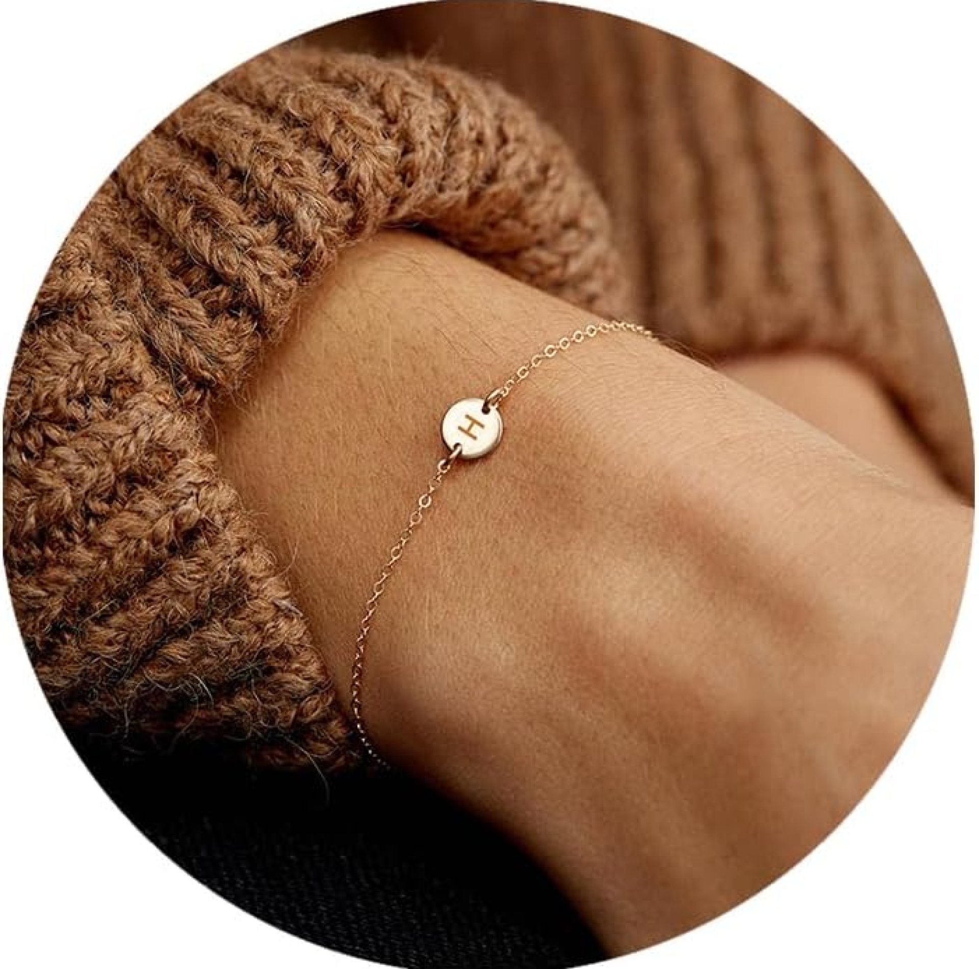 Personalized Initial Bracelet 18K Gold Plated Stainless Steel Letter Bracelet Dainty Coin Charm Bracelet Delicate Disc Name Bracelet for Women Personalized Initial Bracelet 18K Gold Plated Stainless Steel Letter Bracelet Dainty Coin Charm Bracelet Delicate Disc Name Bracelet for Women