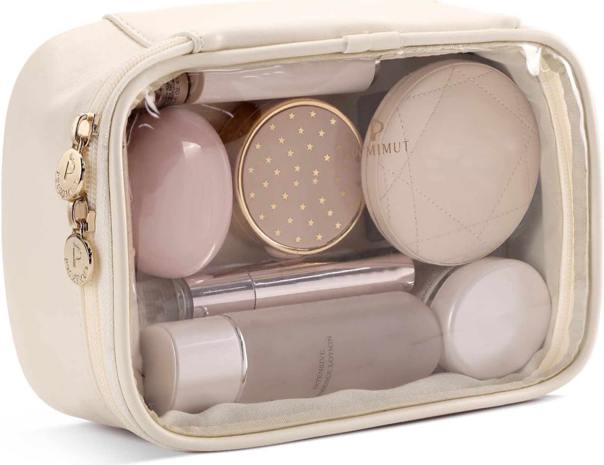 Pocmimut Makeup Bag,Small Makeup Bag Toiletry Bag Car Accessories Storage for Women,Travel Cosmetic Bag Essentials Organizers,Beige Pocmimut Makeup Bag,Small Makeup Bag Toiletry Bag Car Accessories Storage for Women,Travel Cosmetic Bag Essentials Organizers,Beige