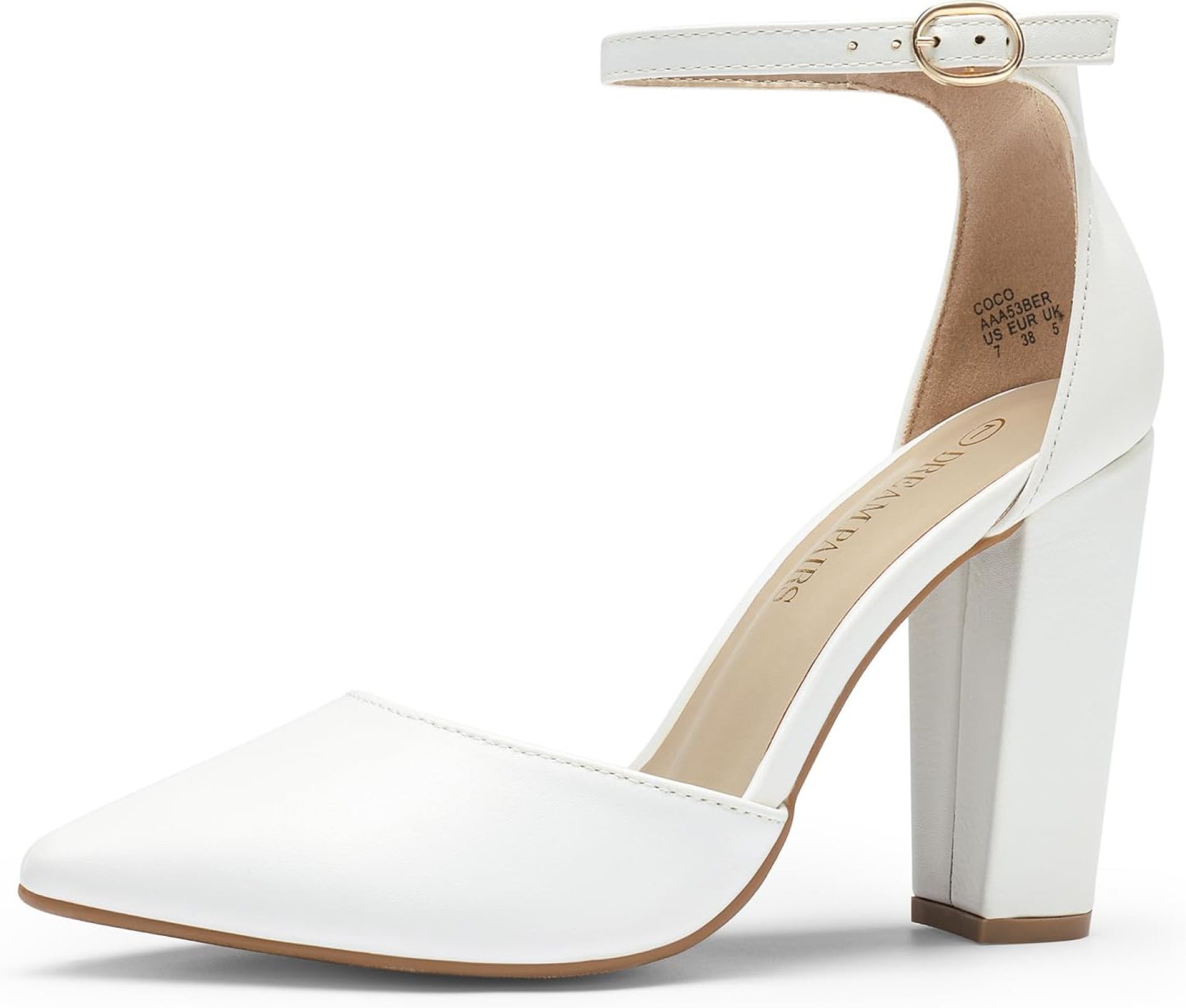 DREAM PAIRS Women’s Coco High Heels Chunky Block Pumps Pointed Closed Toe Ankle Strap Dress Shoes DREAM PAIRS Women’s Coco High Heels Chunky Block Pumps Pointed Closed Toe Ankle Strap Dress Shoes