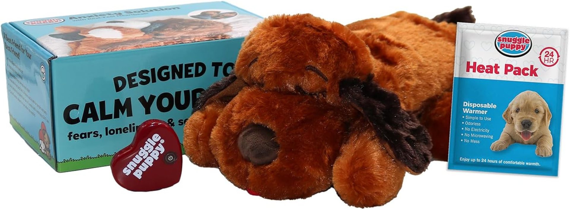 Original Snuggle Puppy Heartbeat Stuffed Dog Toy. Puppy Toy for Anxiety Relief, Calming Aid, and Comfort Toy for Behavioral Training in Brown Original Snuggle Puppy Heartbeat Stuffed Dog Toy. Puppy Toy for Anxiety Relief, Calming Aid, and Comfort Toy for Behavioral Training in Brown
