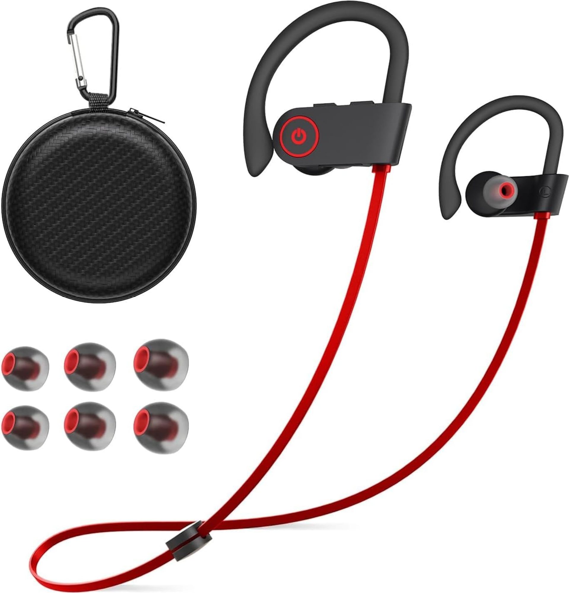 Bluetooth Headphones Wireless Earbuds 16H Playtime Wireless Headphones IPX7 Waterproof Bluetooth 5.3 Running Headphones with Mic Stereo In Ear Earphones Sound Isolation for Workout, Sports Red Bluetooth Headphones Wireless Earbuds 16H Playtime Wireless Headphones IPX7 Waterproof Bluetooth 5.3 Running Headphones with Mic Stereo In Ear Earphones Sound Isolation for Workout, Sports Red