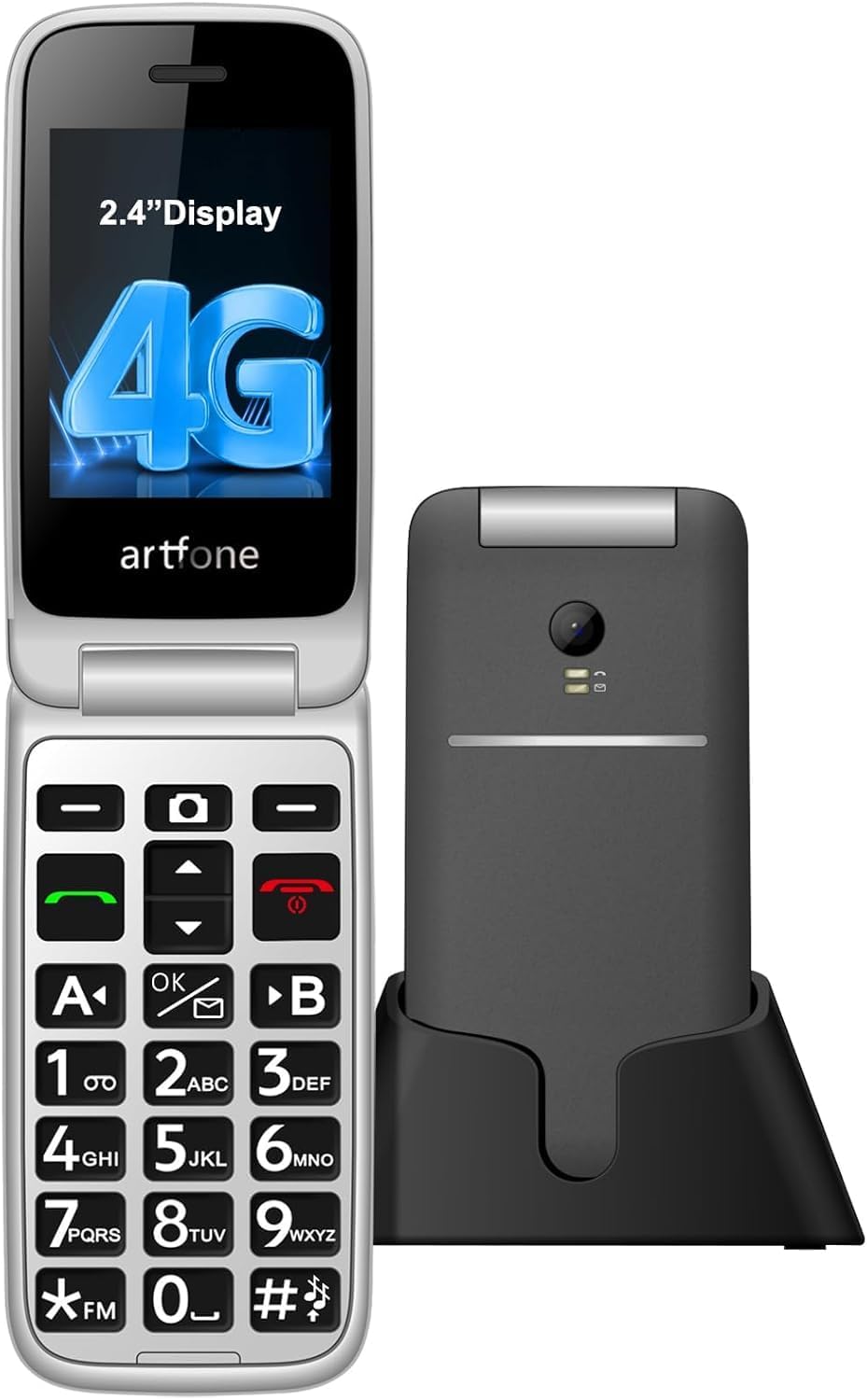 4G Cell Phone for Seniors丨Flip Phone Unlocked with 2.4″ LCD丨SOS Button丨Time Reporting丨Speed Dial丨Big Buttons Dumbphone丨Loud Speaker丨FM Radio丨Charging Dock丨Easy-to-Use丨USB-C,T-Mobile – Grey 4G Cell Phone for Seniors丨Flip Phone Unlocked with 2.4″ LCD丨SOS Button丨Time Reporting丨Speed Dial丨Big Buttons Dumbphone丨Loud Speaker丨FM Radio丨Charging Dock丨Easy-to-Use丨USB-C,T-Mobile – Grey