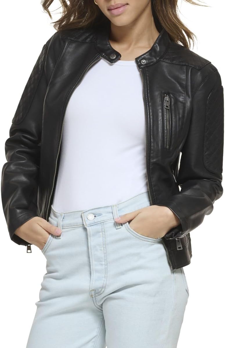 Levi’s Women’s Faux Leather Motocross Racer Jacket (Standard and Plus) Levi’s Women’s Faux Leather Motocross Racer Jacket (Standard and Plus)
