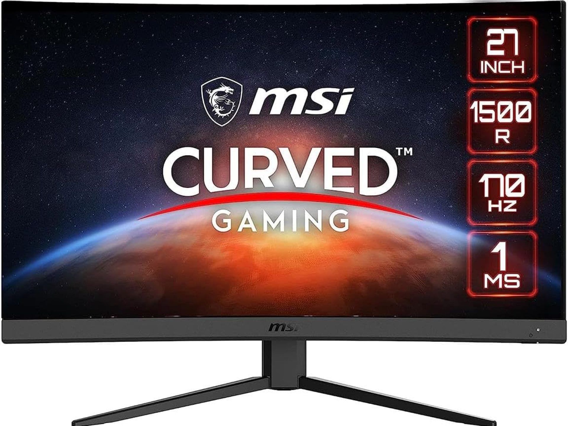 MSI G27C4 E2, 27″ Gaming Monitor, 1920 x 1080 (FHD), VA, 170Hz, FreeSync Premium, HDMI, Displayport, Tilt,Black MSI G27C4 E2, 27″ Gaming Monitor, 1920 x 1080 (FHD), VA, 170Hz, FreeSync Premium, HDMI, Displayport, Tilt,Black