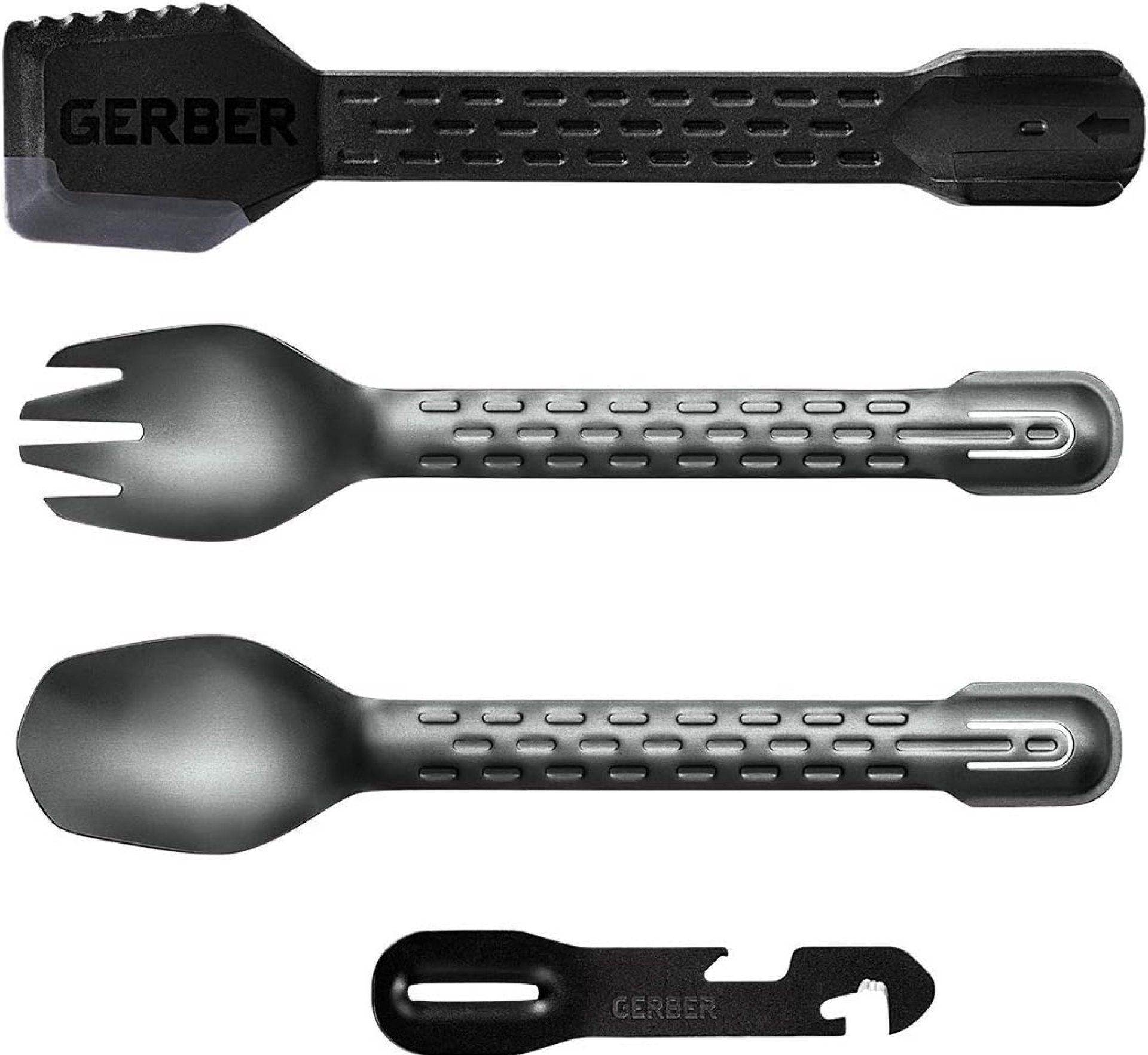 Gerber Gear ComplEAT Camping Utensils Set for Outdoor Cooking, Camping Cutlery with Fork, Spoon, Tongs, Spatula and Multi-Functional Tool, Onyx Black Gerber Gear ComplEAT Camping Utensils Set for Outdoor Cooking, Camping Cutlery with Fork, Spoon, Tongs, Spatula and Multi-Functional Tool, Onyx Black