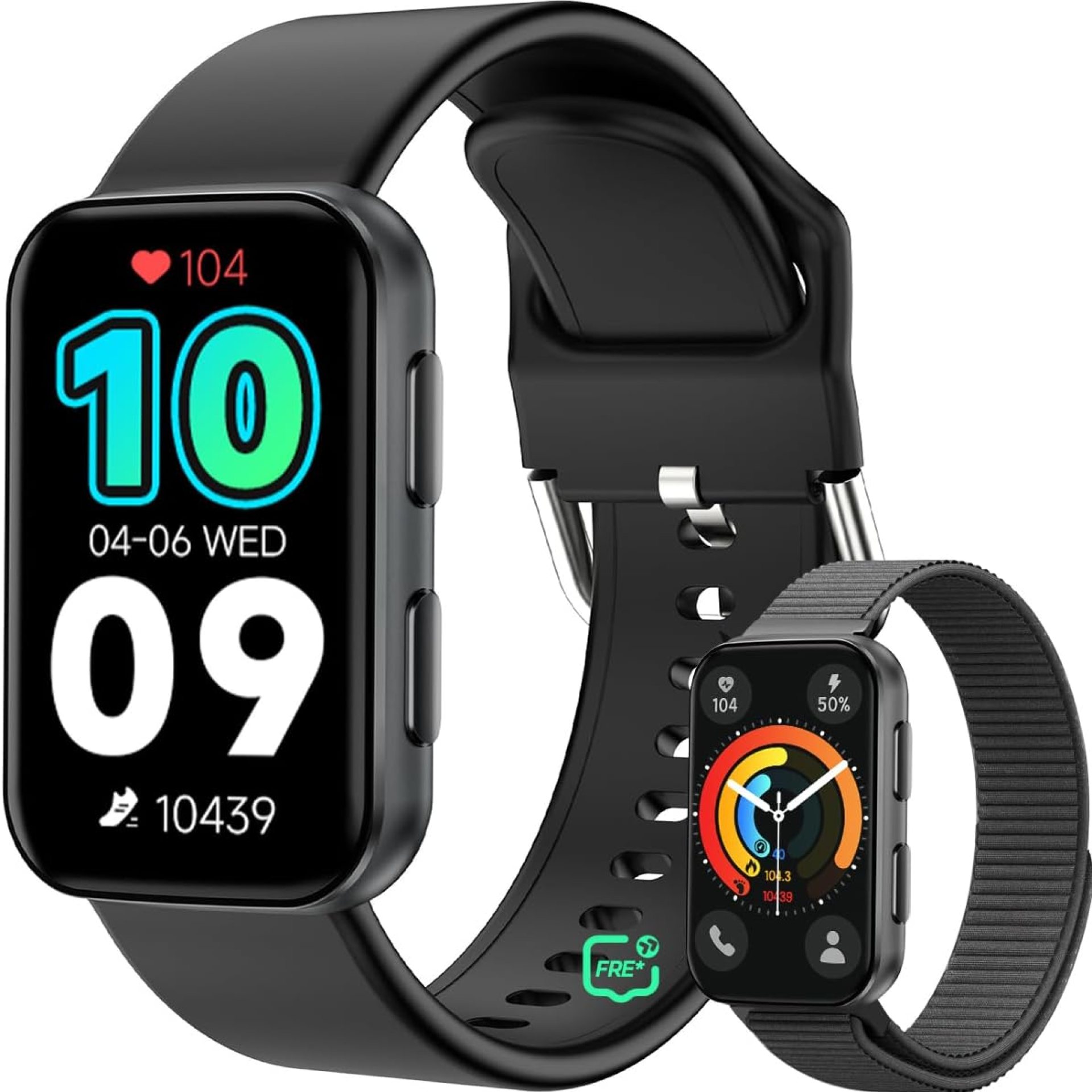 MorePro AIR2 Fitness Tracker, Smart Watch with 24/7 Heart Rate and Blood Pressure, Step Calorie Counter, Sleep Monitor, IP68 Waterproof Fitness Watch for Women Men Andriod iOS(Black) MorePro AIR2 Fitness Tracker, Smart Watch with 24/7 Heart Rate and Blood Pressure, Step Calorie Counter, Sleep Monitor, IP68 Waterproof Fitness Watch for Women Men Andriod iOS(Black)