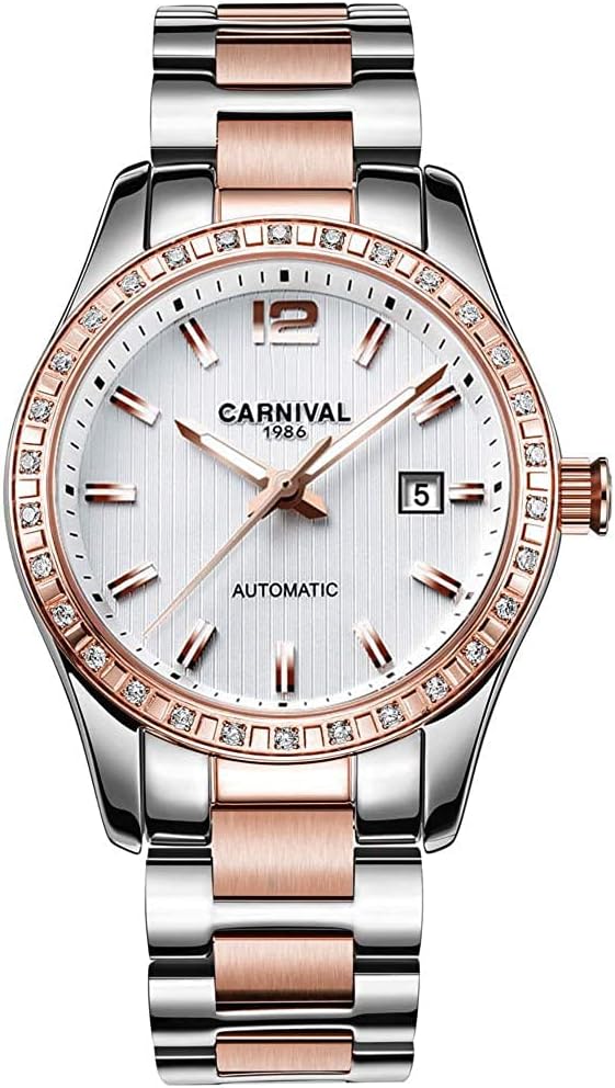 Women’s Diamond Automatic Mechanical Rose Gold Stainless Steel Sapphire Waterproof Lady’s Elegant Blue Watch Women’s Diamond Automatic Mechanical Rose Gold Stainless Steel Sapphire Waterproof Lady’s Elegant Blue Watch