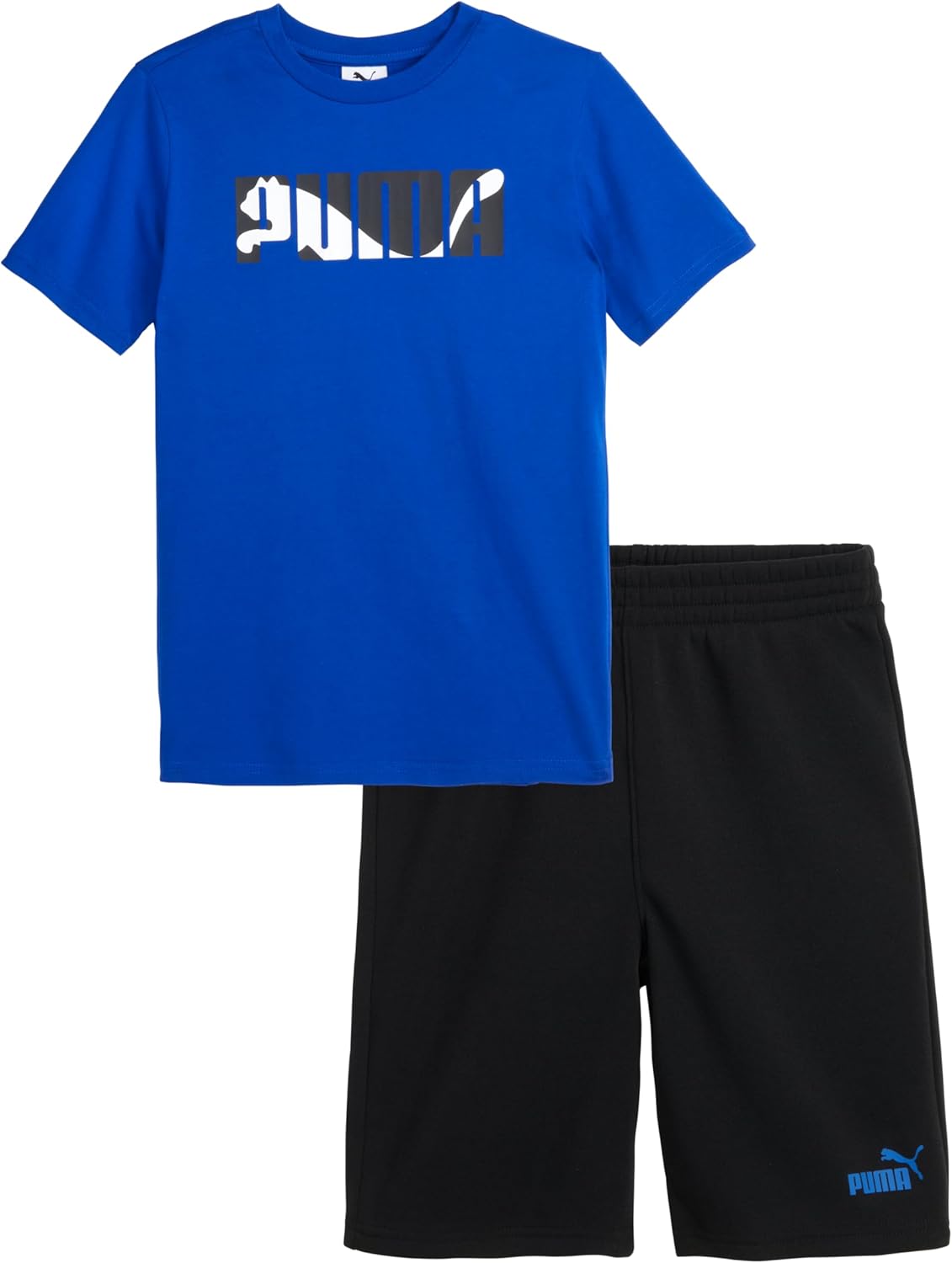 PUMA boys 2 Piece Set, Short Sleeve Cotton Jersey T-shirt & Matching Short PUMA boys 2 Piece Set, Short Sleeve Cotton Jersey T-shirt & Matching Short