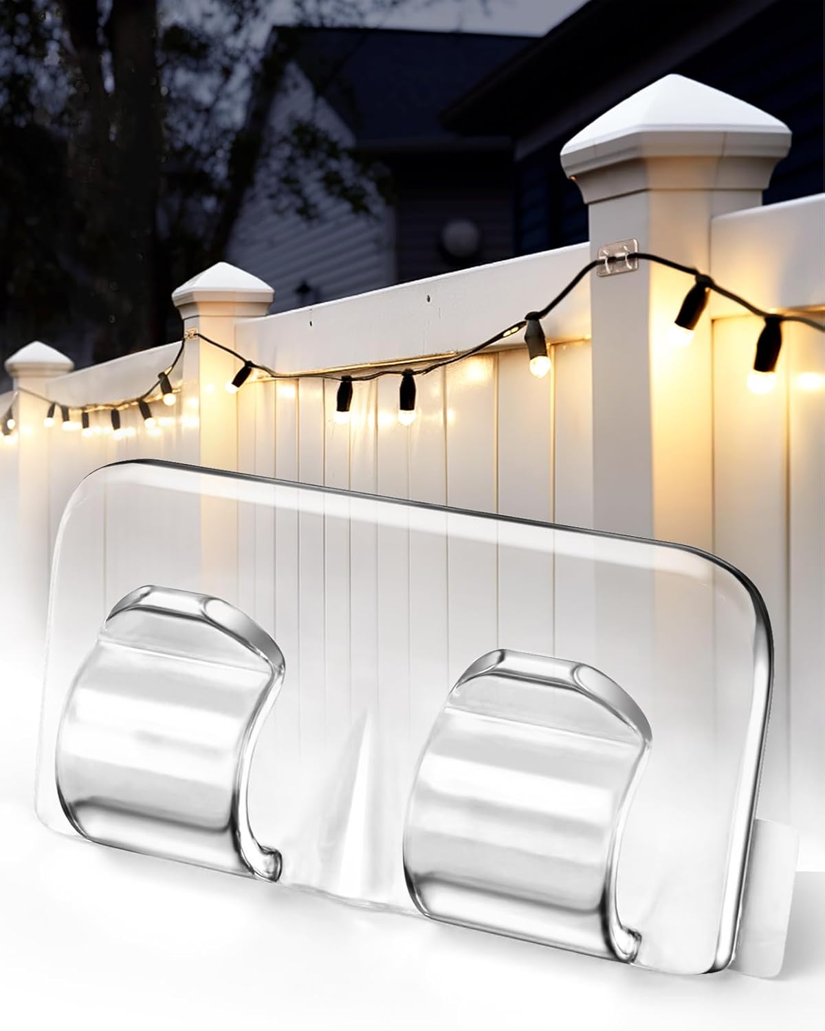 Hooks for Outdoor String Lights Clips: 26Pcs Heavy Duty Light Hook with Waterproof Adhesive Strips – Outside Clear Cord Holders for Hanging Christmas Lighting – Outdoors Sticky Clip Hooks for Outdoor String Lights Clips: 26Pcs Heavy Duty Light Hook with Waterproof Adhesive Strips – Outside Clear Cord Holders for Hanging Christmas Lighting – Outdoors Sticky Clip