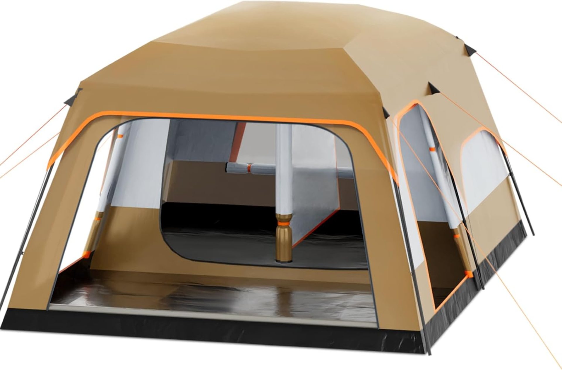 Athena Collection 7-8 Person Camping Cabin Tent, Two-Bedroom Large Tent Family Travel Tent Outdoor Tent with Footprint Waterproof Camping Equipment with Carry Bag for Lawn, Garden, Park Athena Collection 7-8 Person Camping Cabin Tent, Two-Bedroom Large Tent Family Travel Tent Outdoor Tent with Footprint Waterproof Camping Equipment with Carry Bag for Lawn, Garden, Park