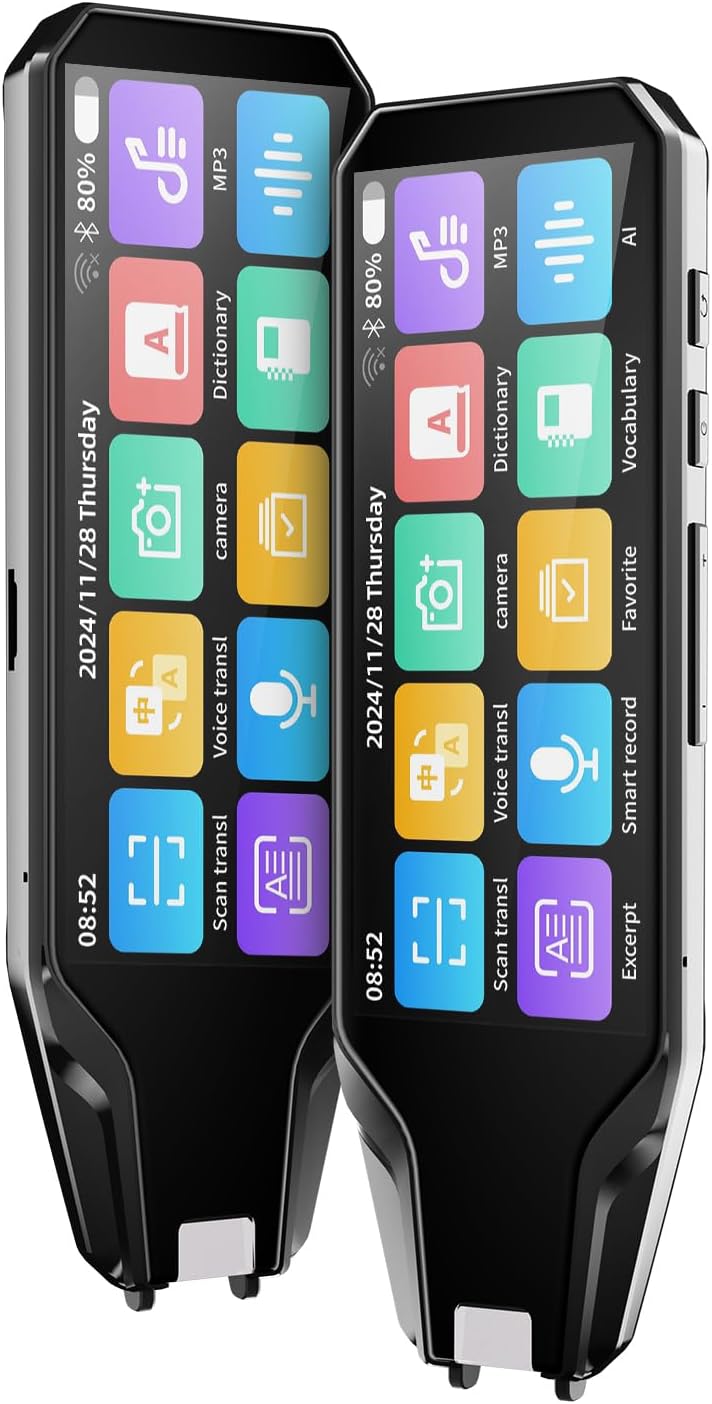 Language Translator Pen Scan Reader, Traductor De Voz Instantaneo, Pen Translation Scanner AI Reading Tool, 142 Languages Voice & Photo Translate Device, for Students Adults(4 Inches Black) Language Translator Pen Scan Reader, Traductor De Voz Instantaneo, Pen Translation Scanner AI Reading Tool, 142 Languages Voice & Photo Translate Device, for Students Adults(4 Inches Black)