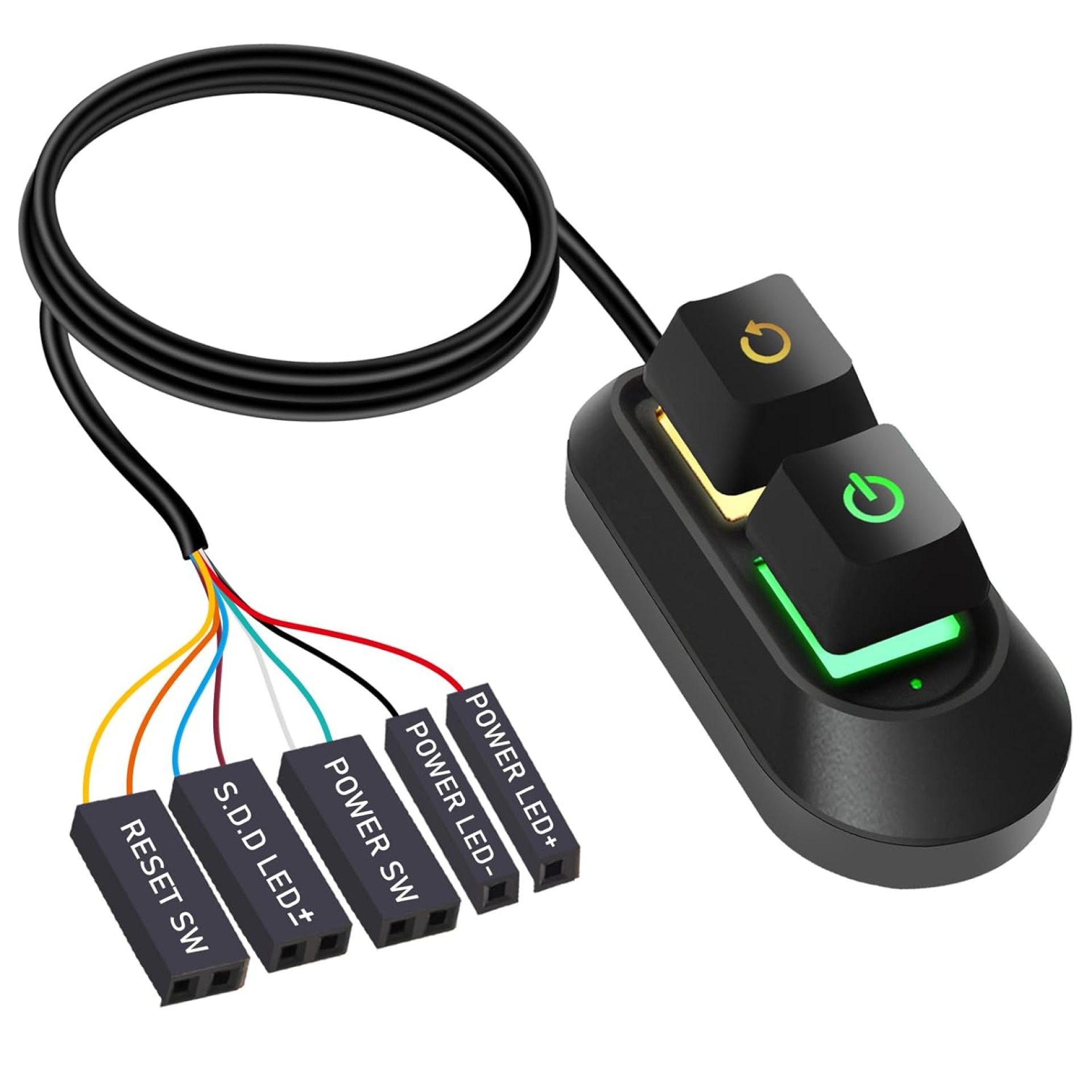 Desktop Computer Power Switch,AZMXDVP External Remote Start PC Motherboard Power On Off Reset Switch Button Extension Cable-M30 Desktop Computer Power Switch,AZMXDVP External Remote Start PC Motherboard Power On Off Reset Switch Button Extension Cable-M30