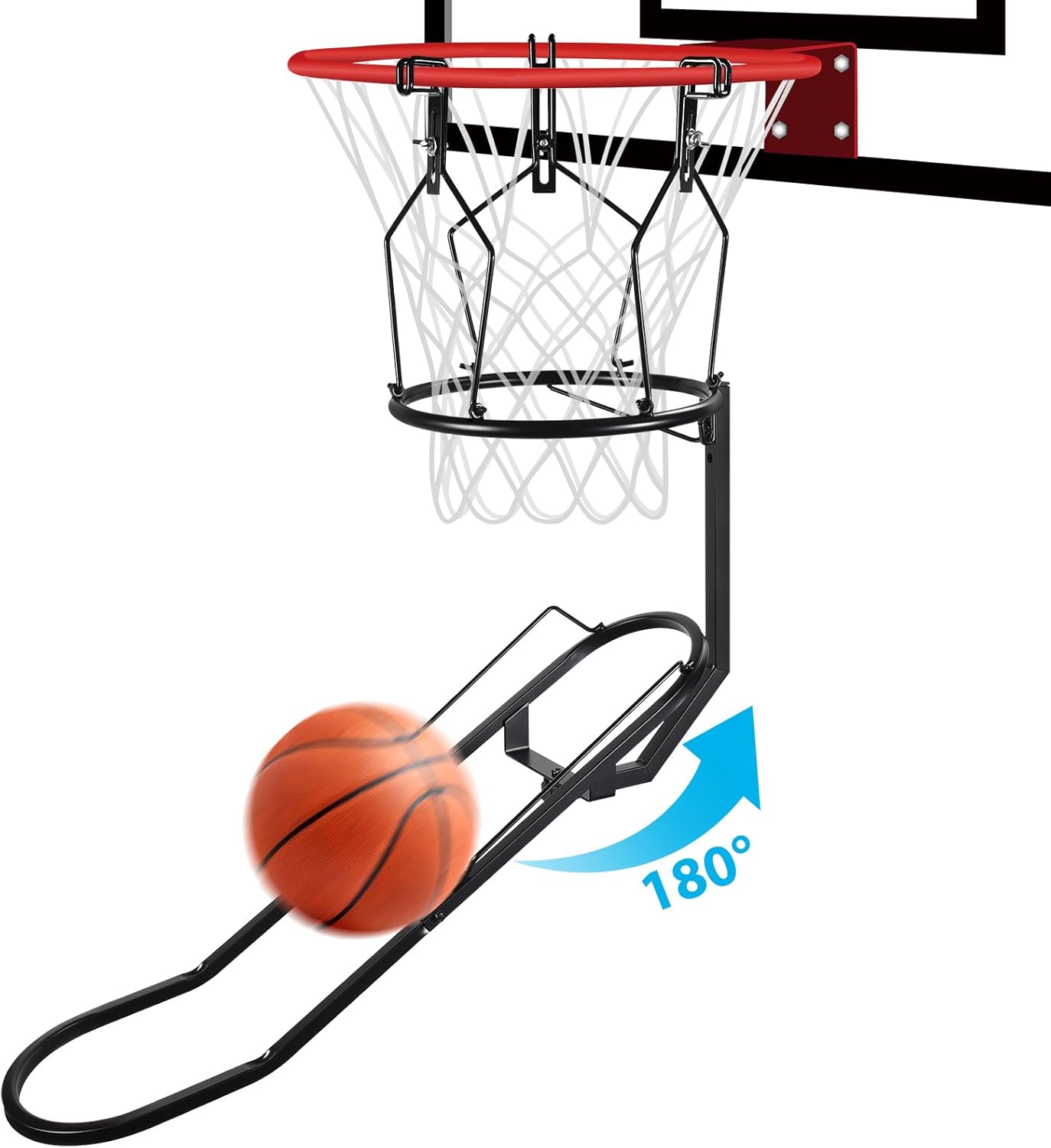 GADFISH Basketball Rebounder, 180 Rotatable Return Attachment with 3 Stable Large Hooks, Heavy Duty Accessories for 18″ Rim Basketball Hoop (Black) GADFISH Basketball Rebounder, 180 Rotatable Return Attachment with 3 Stable Large Hooks, Heavy Duty Accessories for 18″ Rim Basketball Hoop (Black)