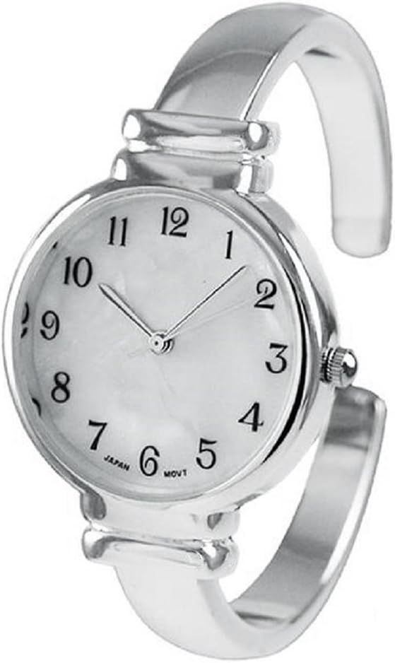 Rosemarie Collections Women’s Mother of Pearl Metal Cuff Watch Fits Medium to Large Size Wrist (Silver) Rosemarie Collections Women’s Mother of Pearl Metal Cuff Watch Fits Medium to Large Size Wrist (Silver)