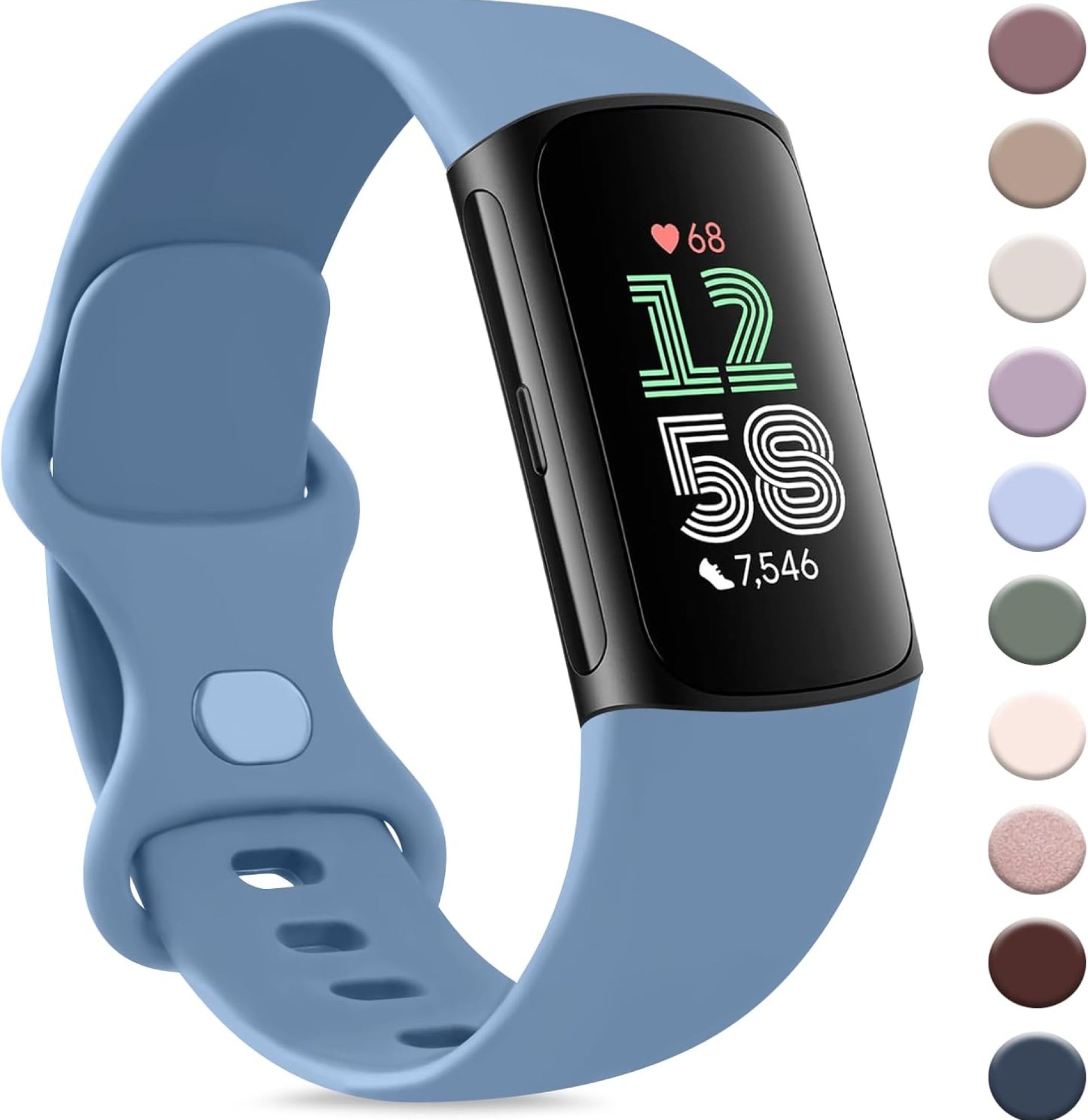 AK Sport Band Compatible with Fitbit Charge 6 Bands / Fitbit Charge 5 Bands Women Men, Classic Soft Replacement Straps Wristbands for Fitbit Charge 6 / 5 Advanced Fitness & Health Tracker (Senior AK Sport Band Compatible with Fitbit Charge 6 Bands / Fitbit Charge 5 Bands Women Men, Classic Soft Replacement Straps Wristbands for Fitbit Charge 6 / 5 Advanced Fitness & Health Tracker (Senior