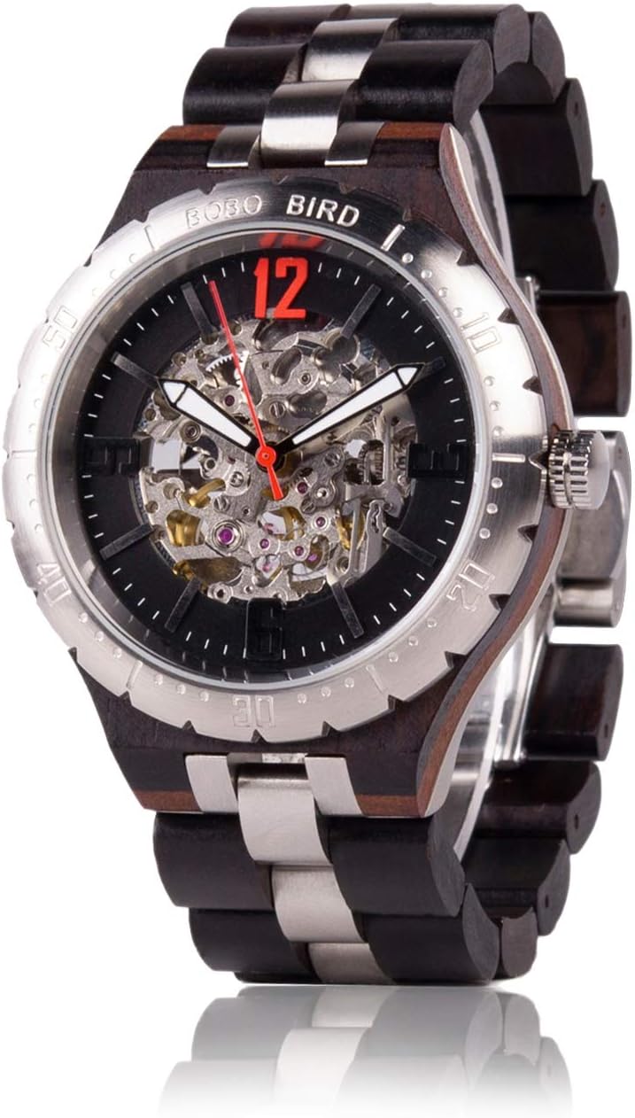 BOBO BIRD Mens Wooden Mechanical Watches Men Large Size Waterproof Watches Top Brand Luxury Timepieces BOBO BIRD Mens Wooden Mechanical Watches Men Large Size Waterproof Watches Top Brand Luxury Timepieces